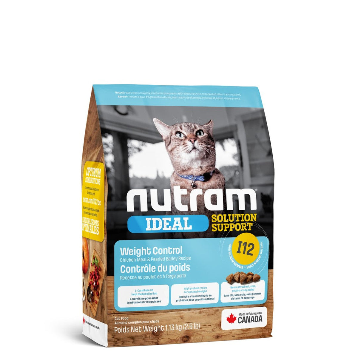 Zak Nutram I12 Ideal Weight Control kattenvoer, 1,13 kg #Inhoud_1,13 kg