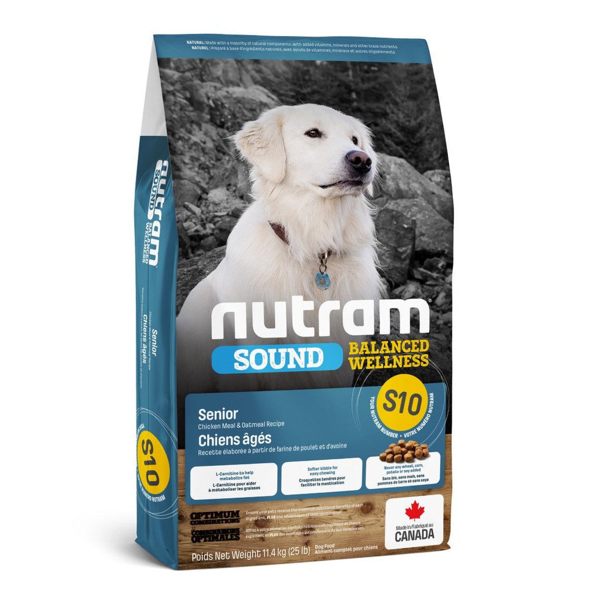 Zak Nutram S10 Sound Senior droogvoer voor honden, 11,4 kg