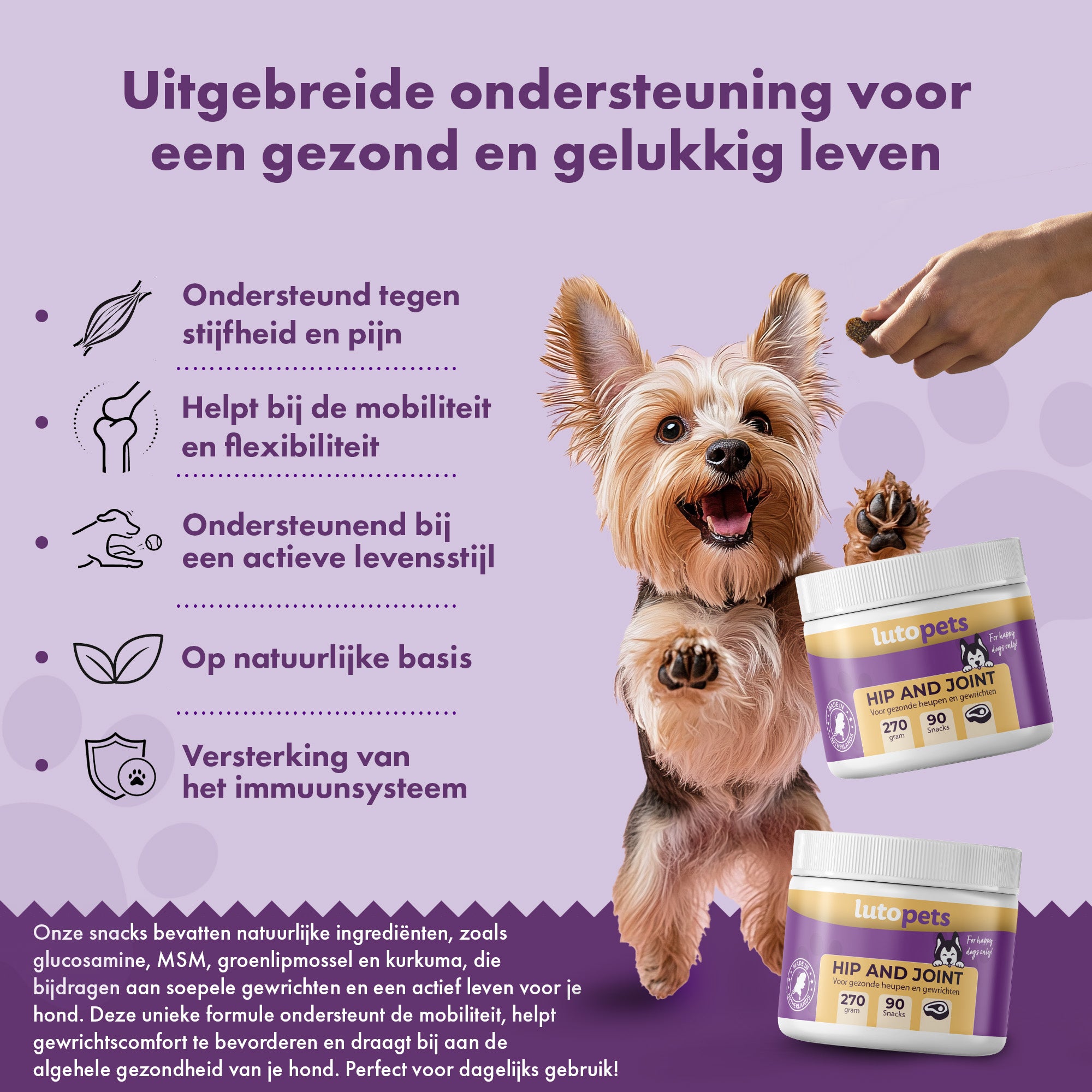 Lutopets Heup & Gewrichten Chews | 90 stuks