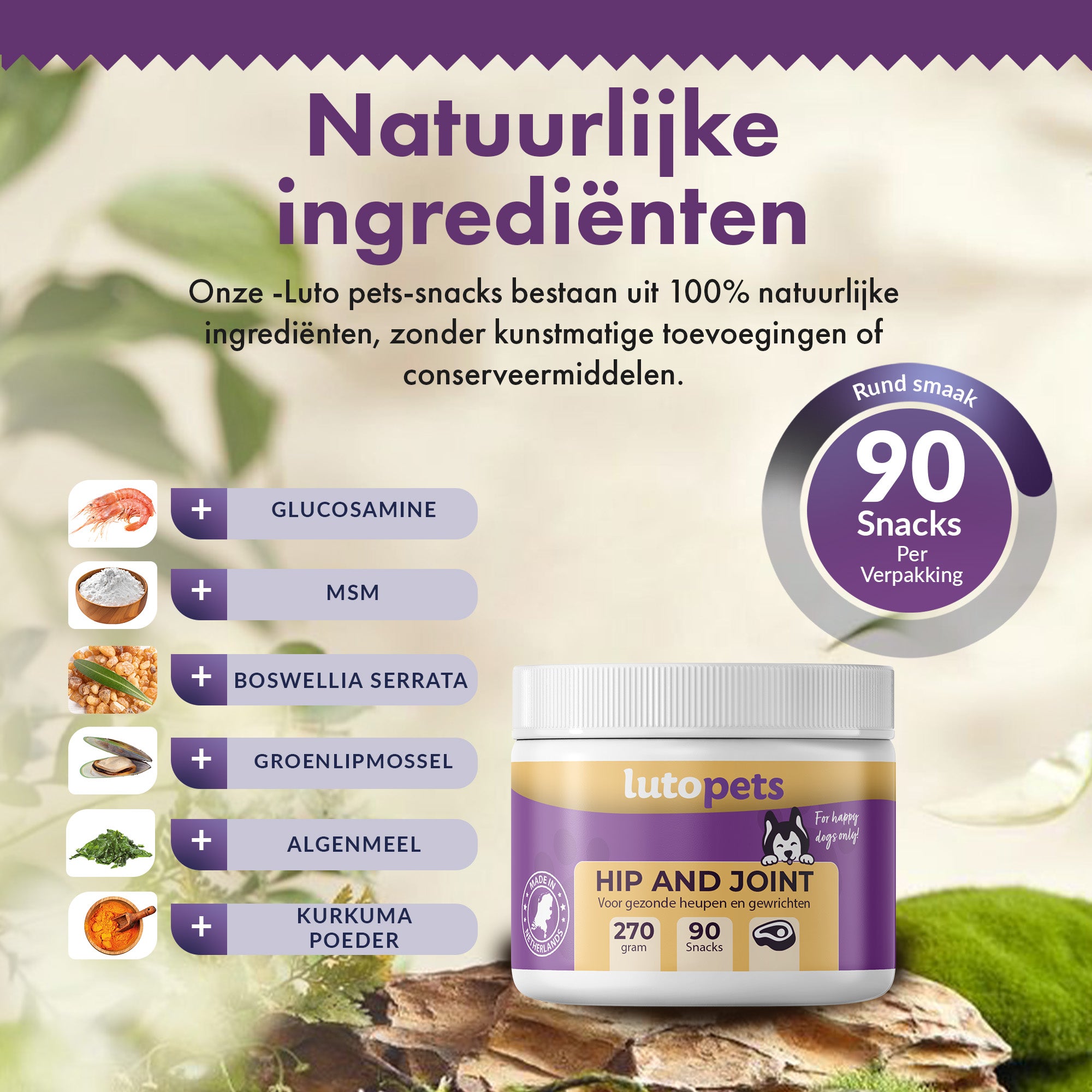 Lutopets Heup & Gewrichten Chews | 90 stuks