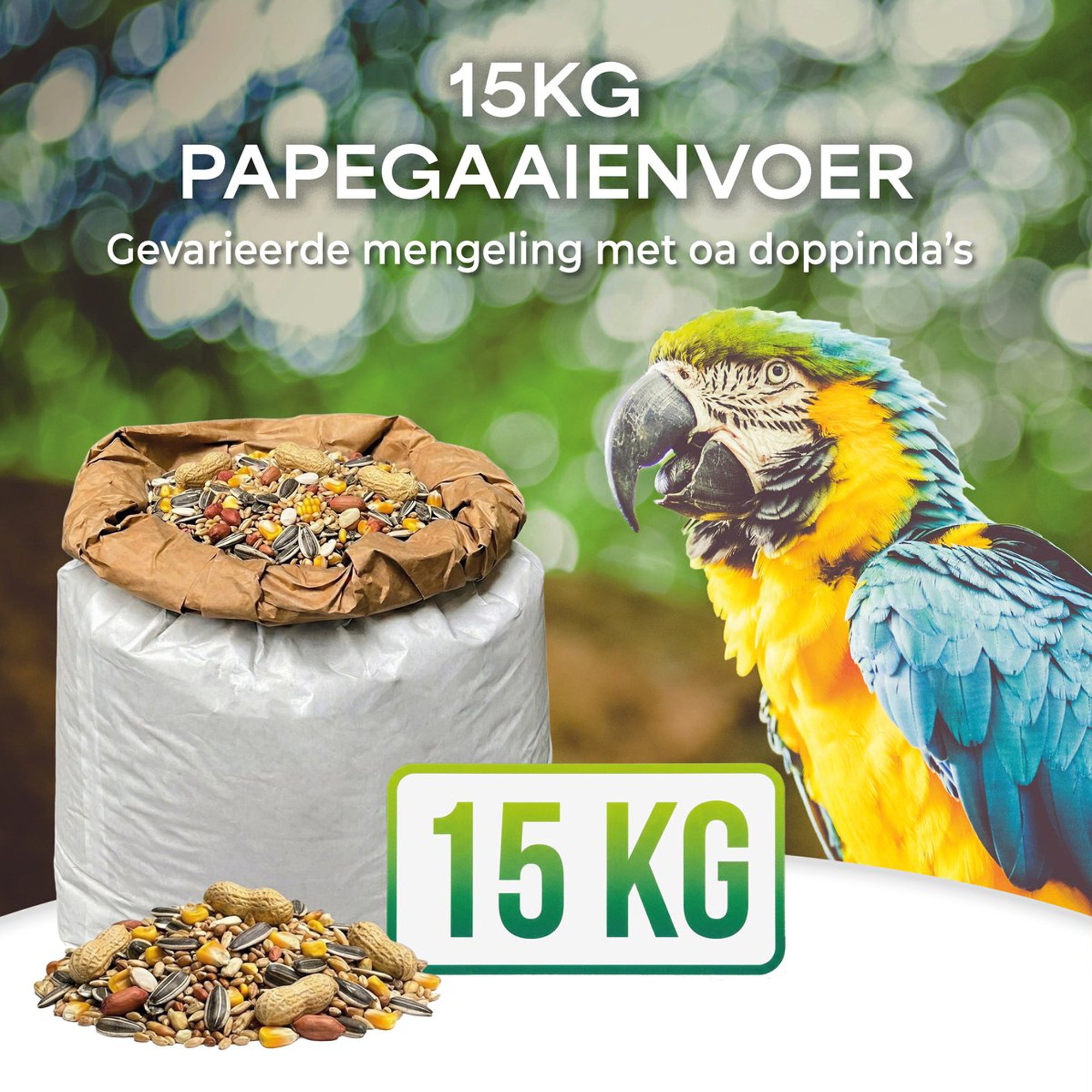 Lutopets Papegaaienvoer 15 kg | Zadenmengeling voor Papegaaien