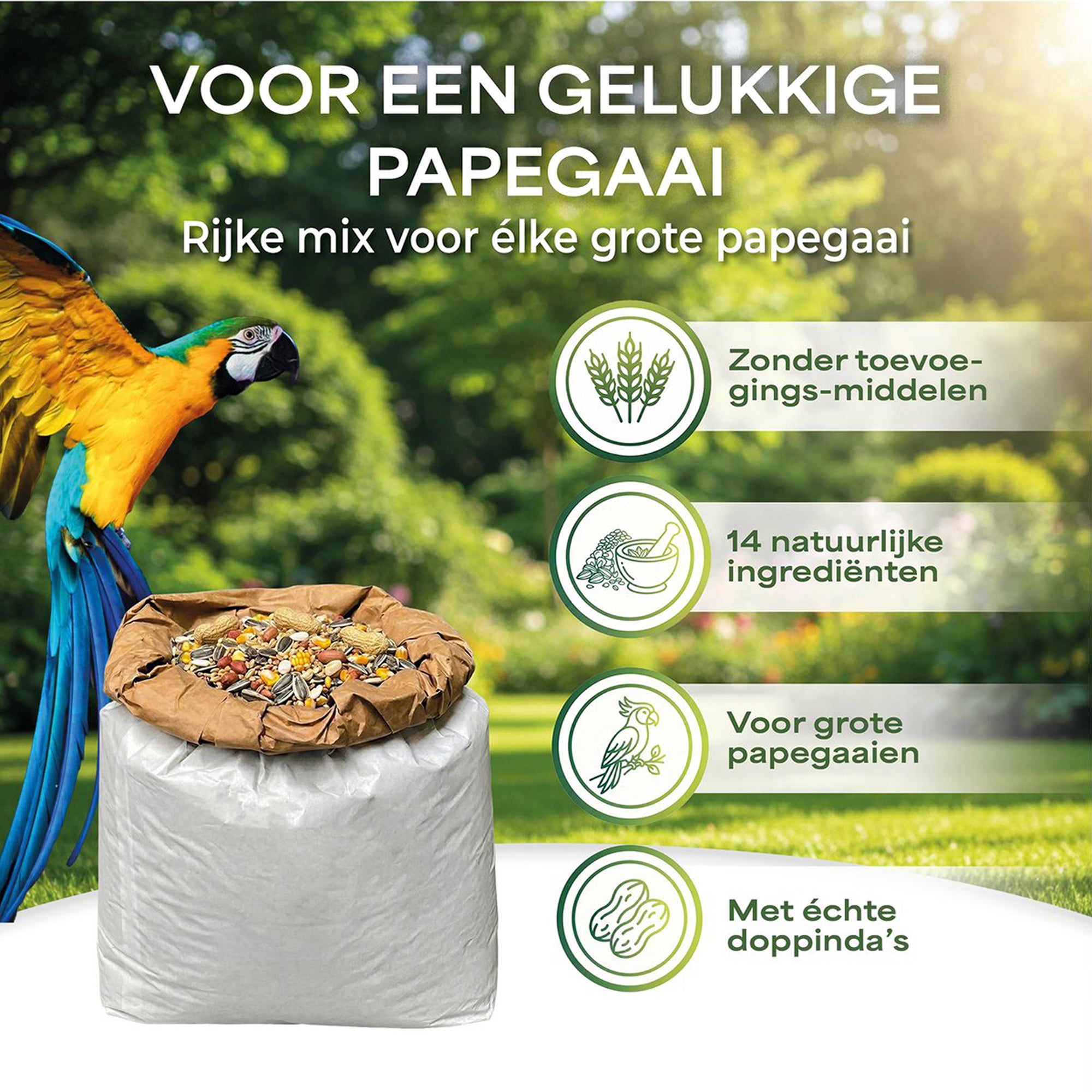 Lutopets Papegaaienvoer 15 kg | Zadenmengeling voor Papegaaien