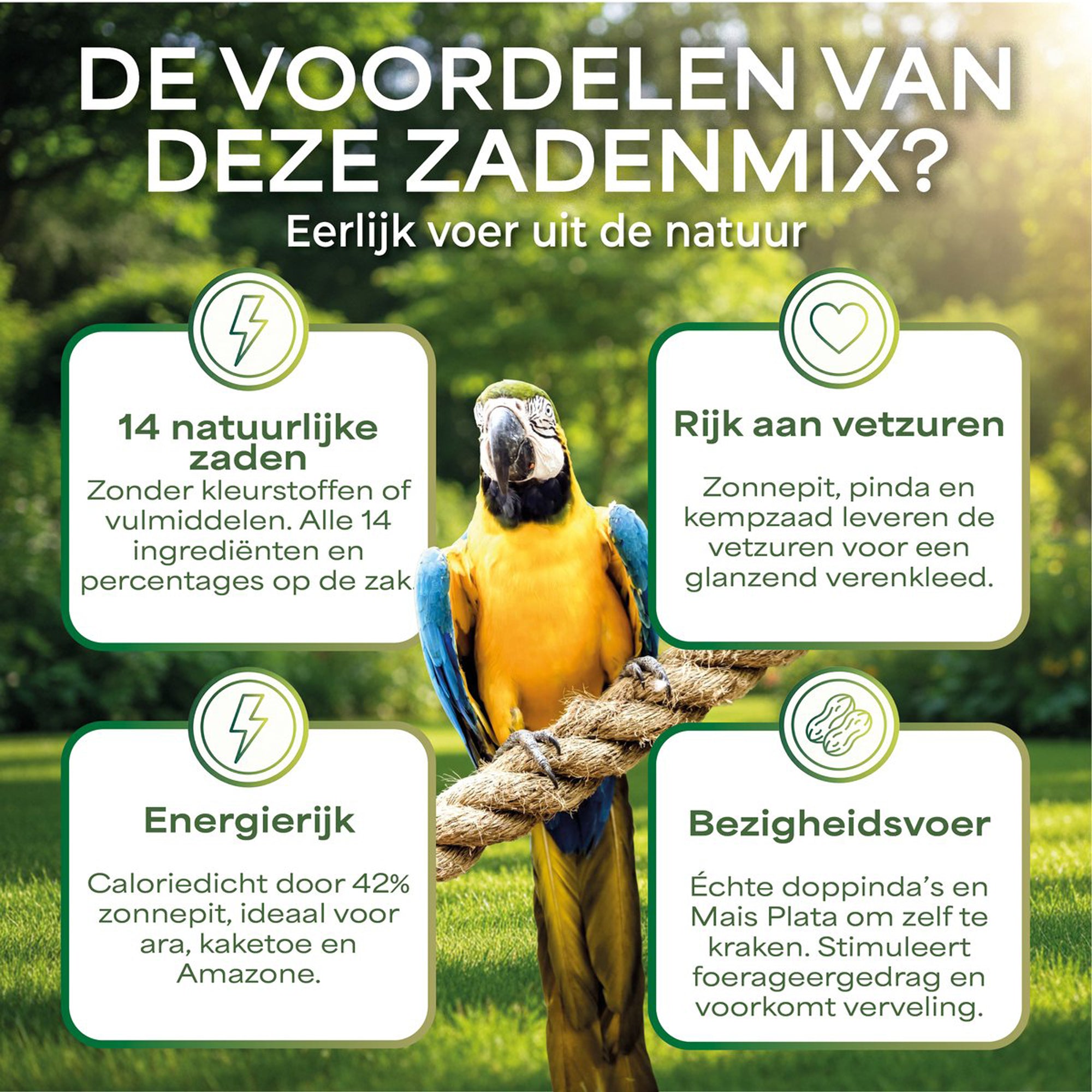 Lutopets Papegaaienvoer 15 kg | Zadenmengeling voor Papegaaien