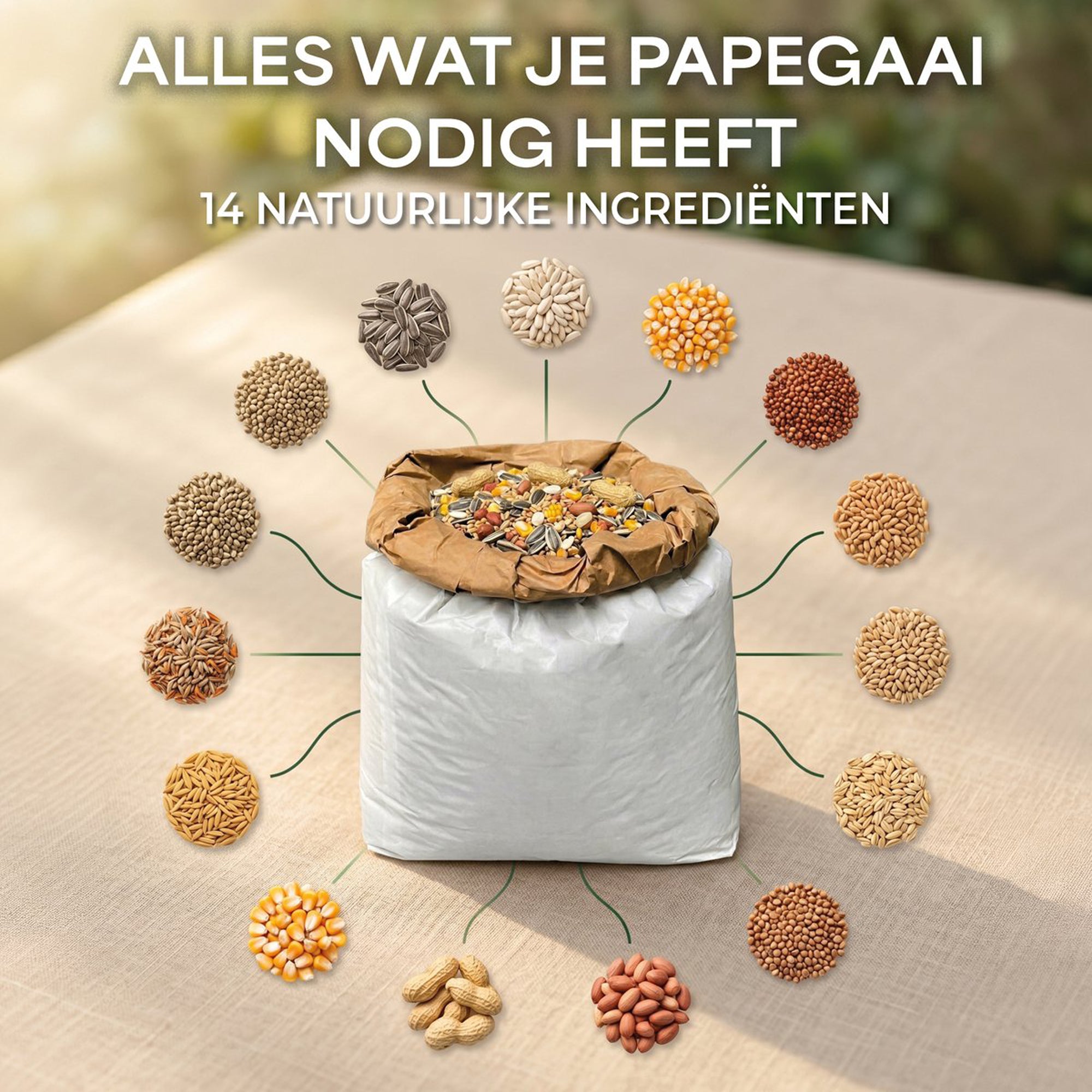 Lutopets Papegaaienvoer 15 kg | Zadenmengeling voor Papegaaien