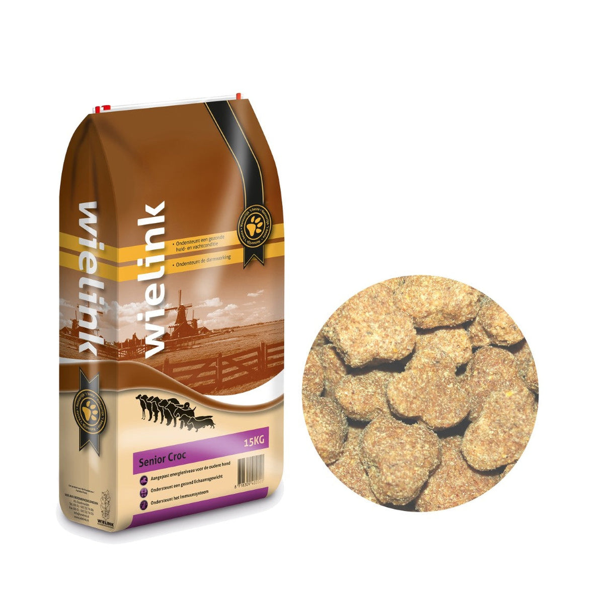 Zak Wielink Senioren Croc hondenvoer, 15 kg #Inhoud_15 kg