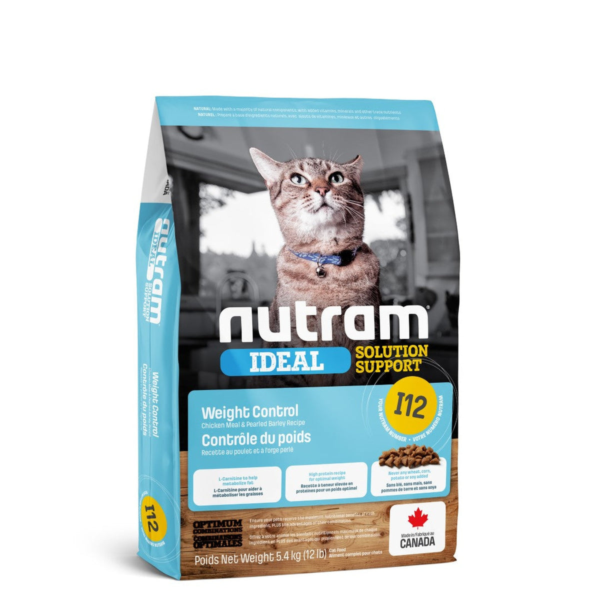 Zak Nutram I12 Ideal Weight Control kattenvoer, 5,4 kg #Inhoud_5,4 kg