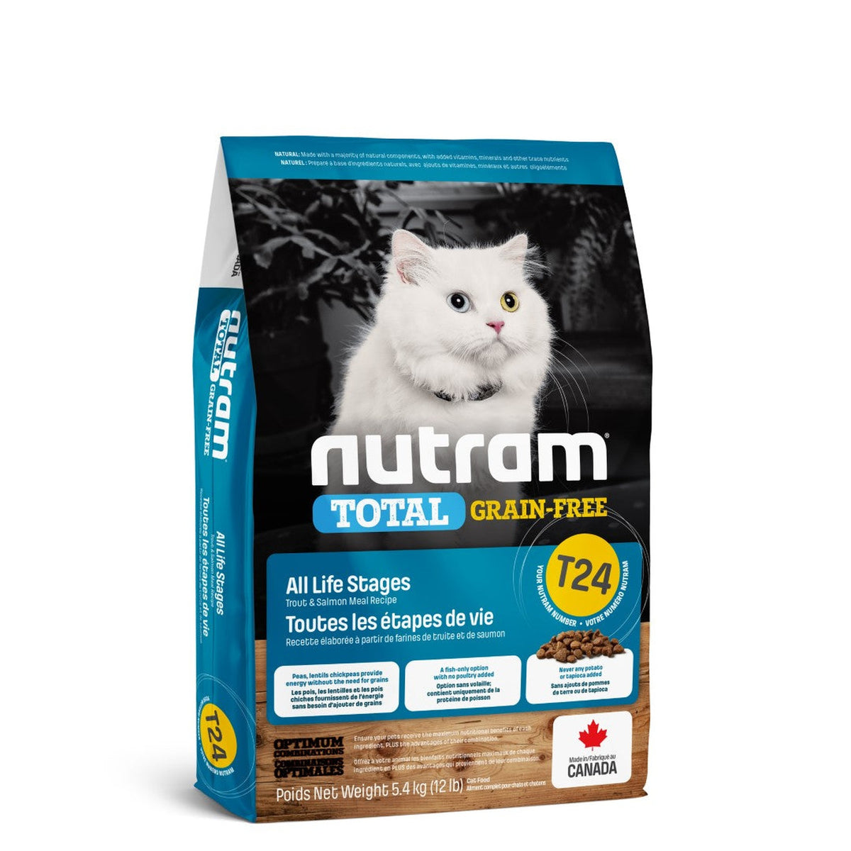 Zak Nutram T24 Total Grain-Free Zalm & Forel kattenvoer, 5,4 kg #Inhoud_5,4 kg