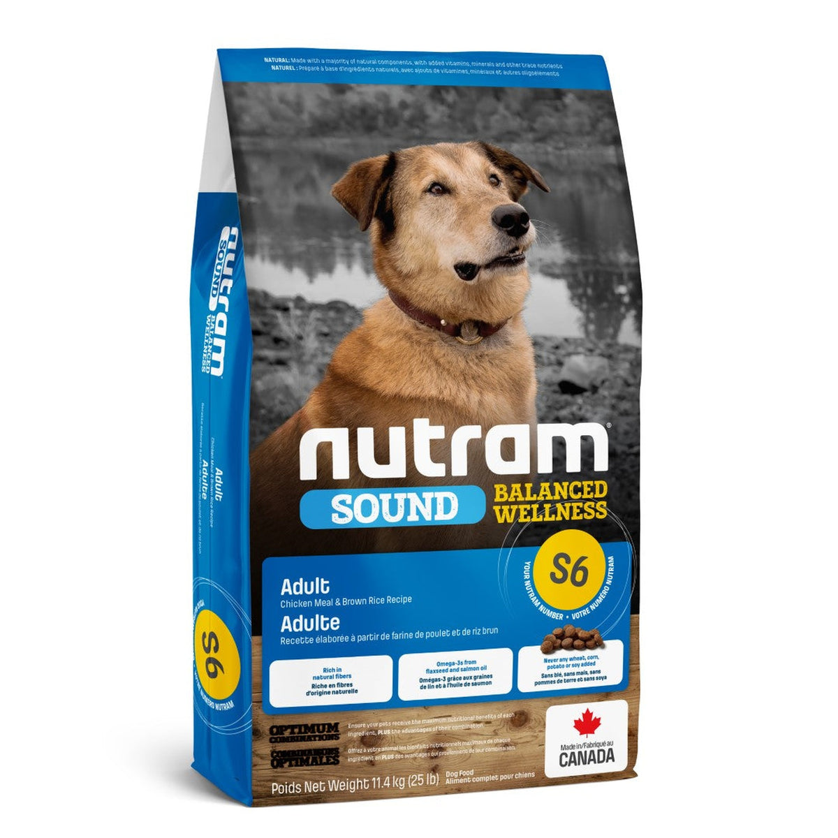 Zak Nutram S6 Sound Adult droogvoer voor honden, 11,4 kg