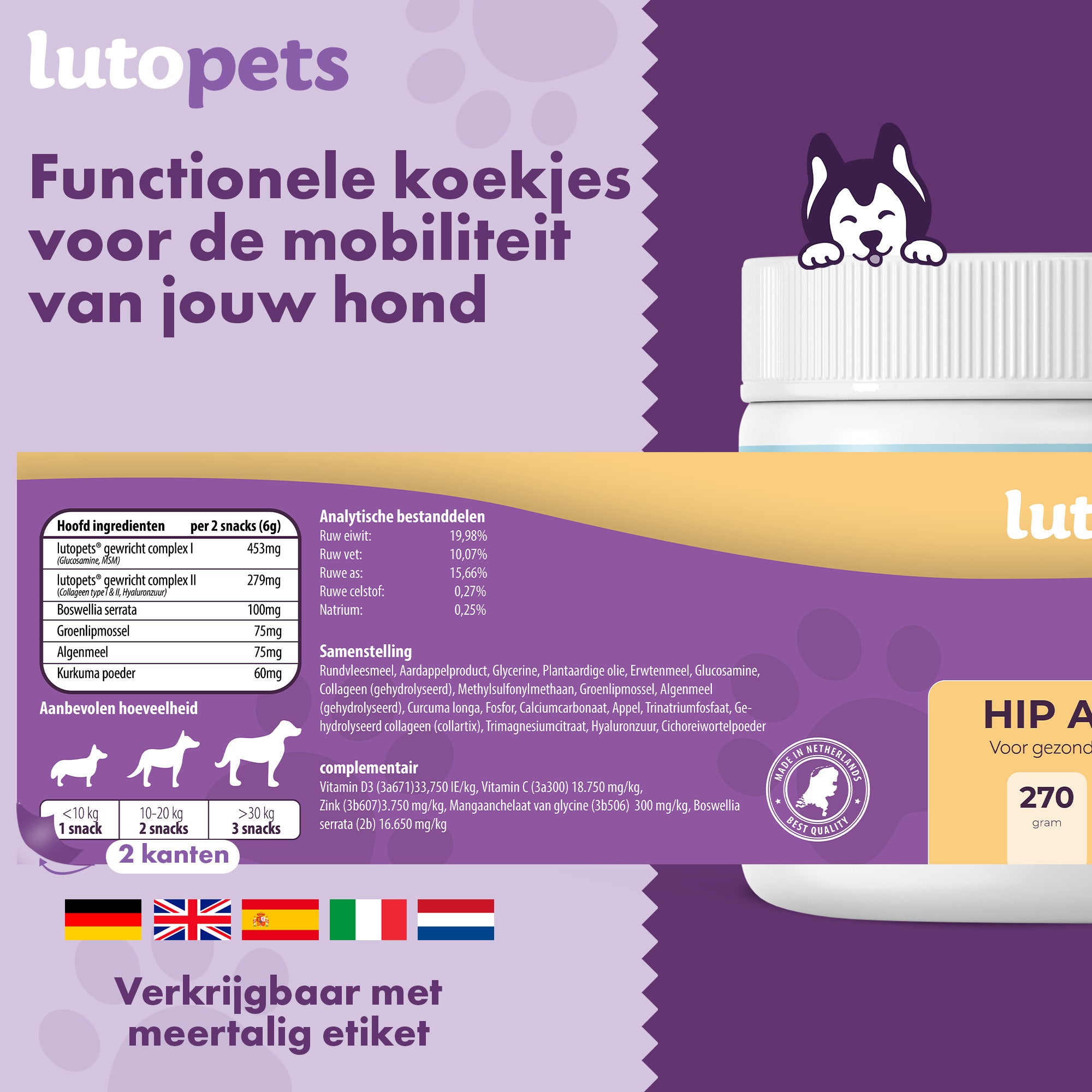 Lutopets Heup & Gewrichten Chews | 90 stuks