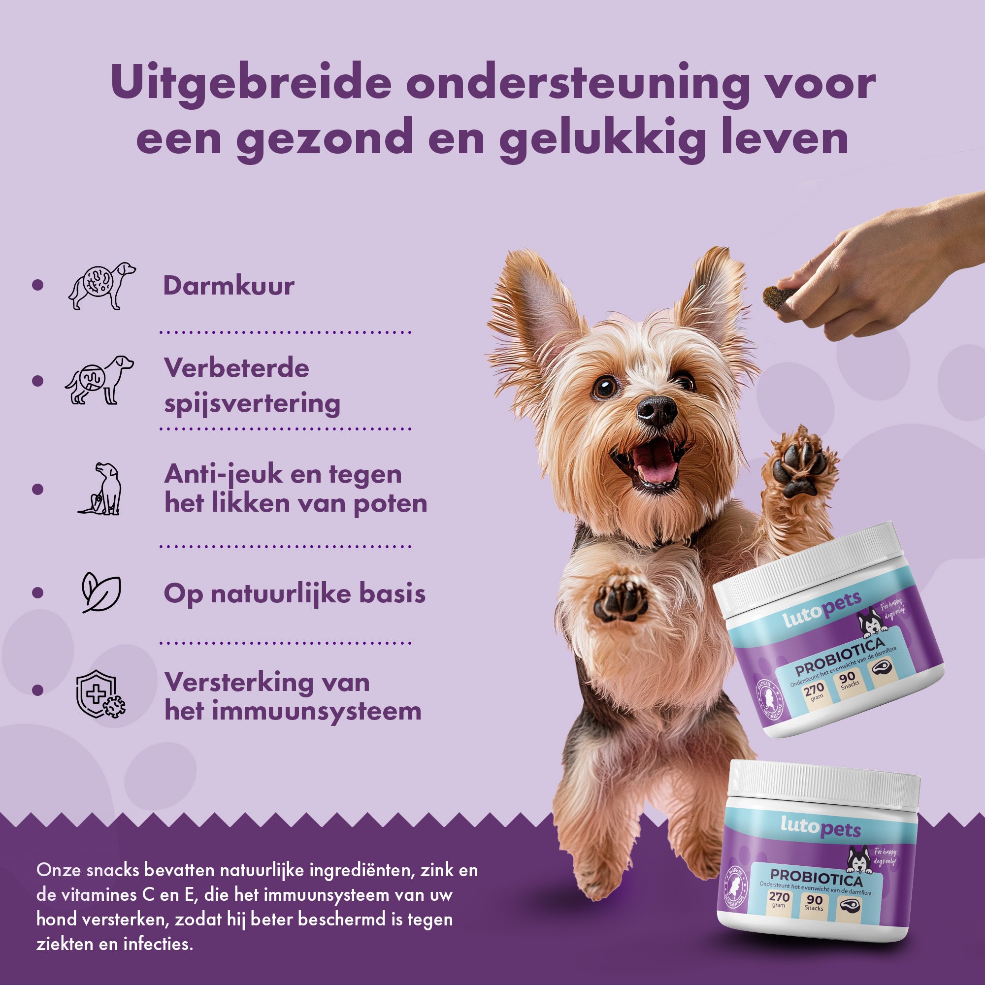 Lutopets Probiotica & Prebiotica Hond | 90 chews