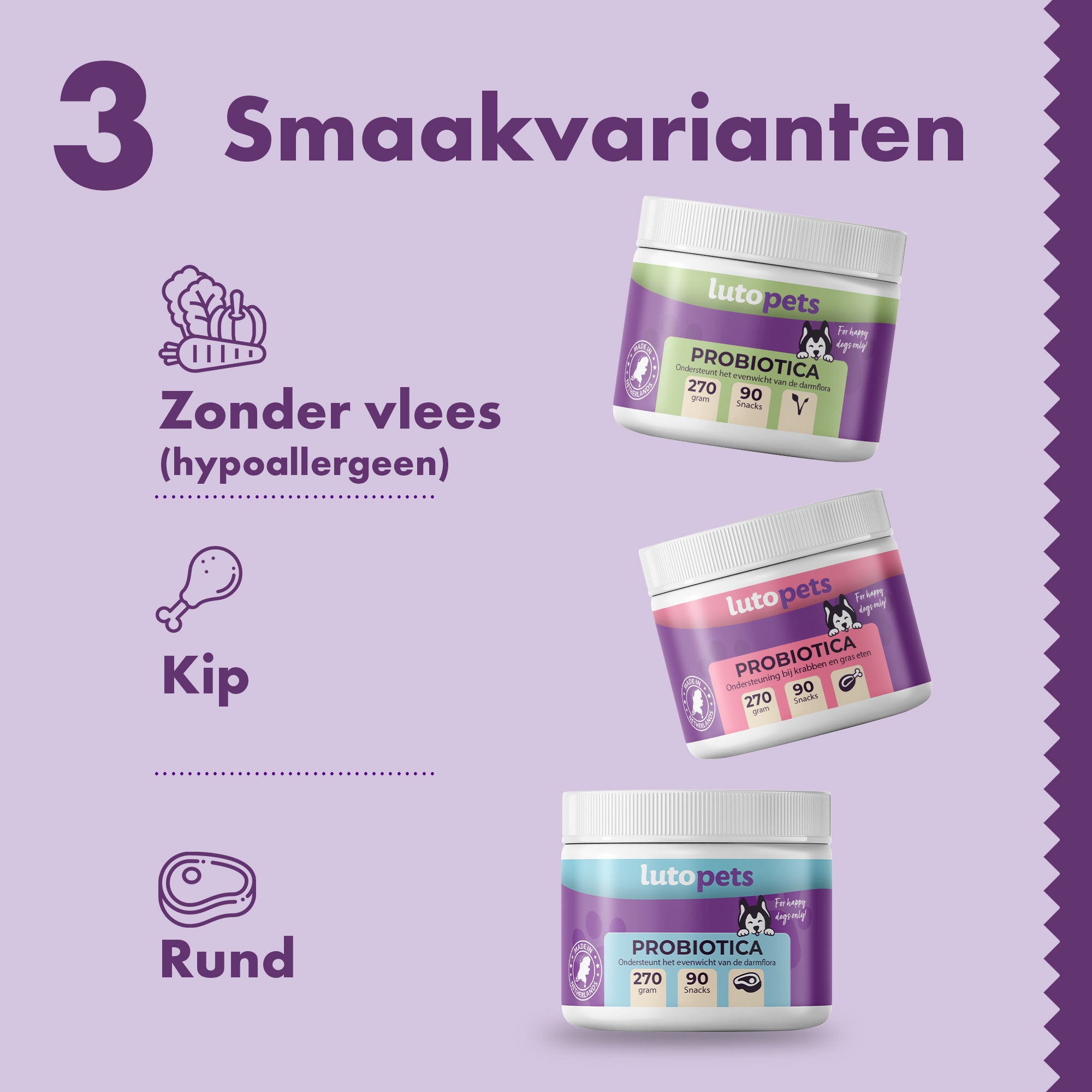 Lutopets Probiotica & Prebiotica Hond | 90 chews