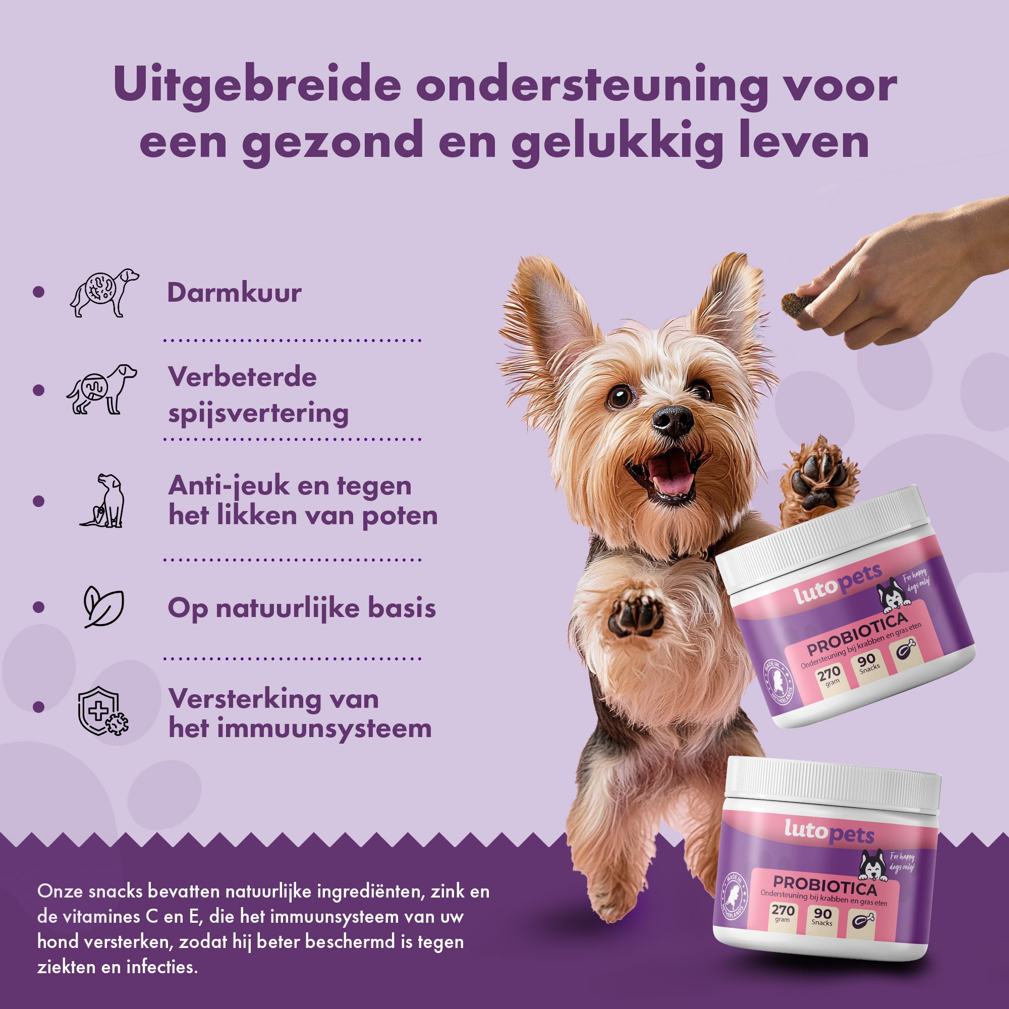 Lutopets Probiotica & Prebiotica Hond | 90 chews