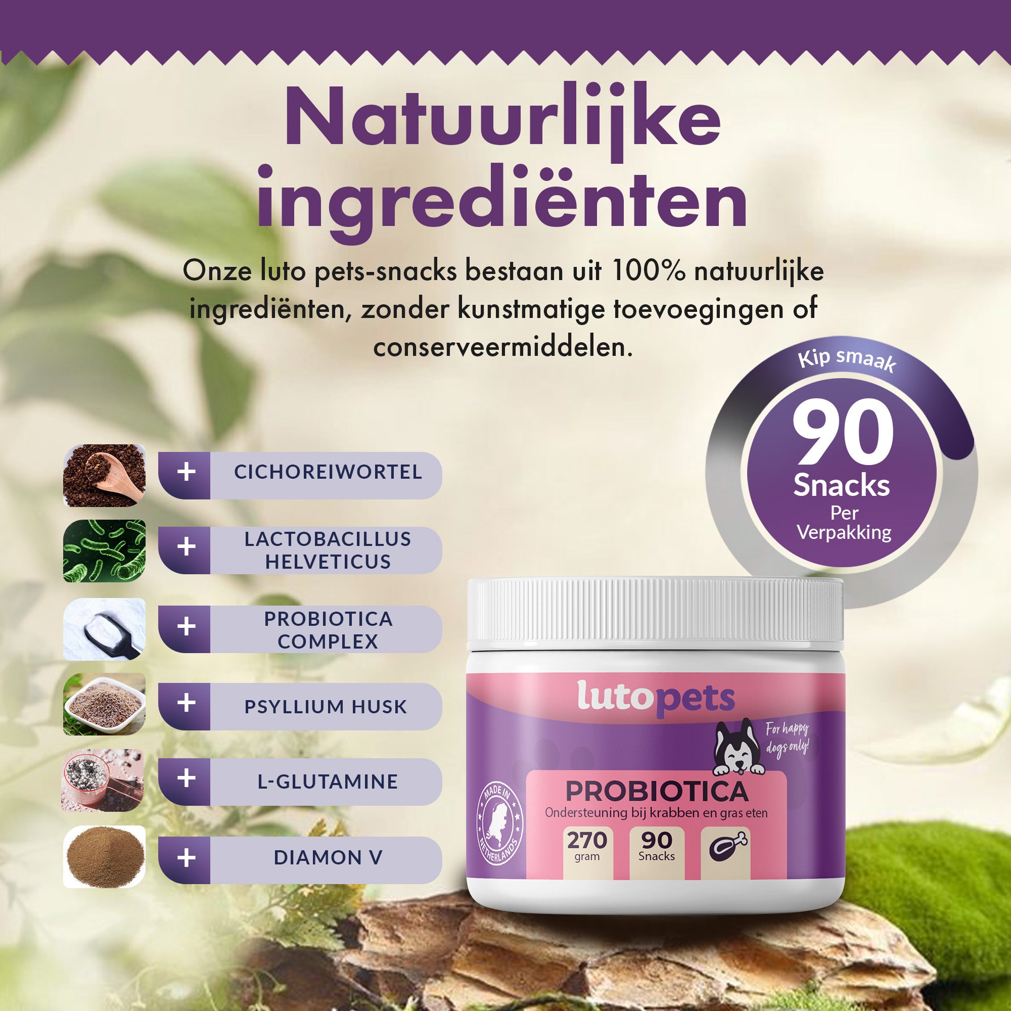 Lutopets Probiotica & Prebiotica Hond | 90 chews