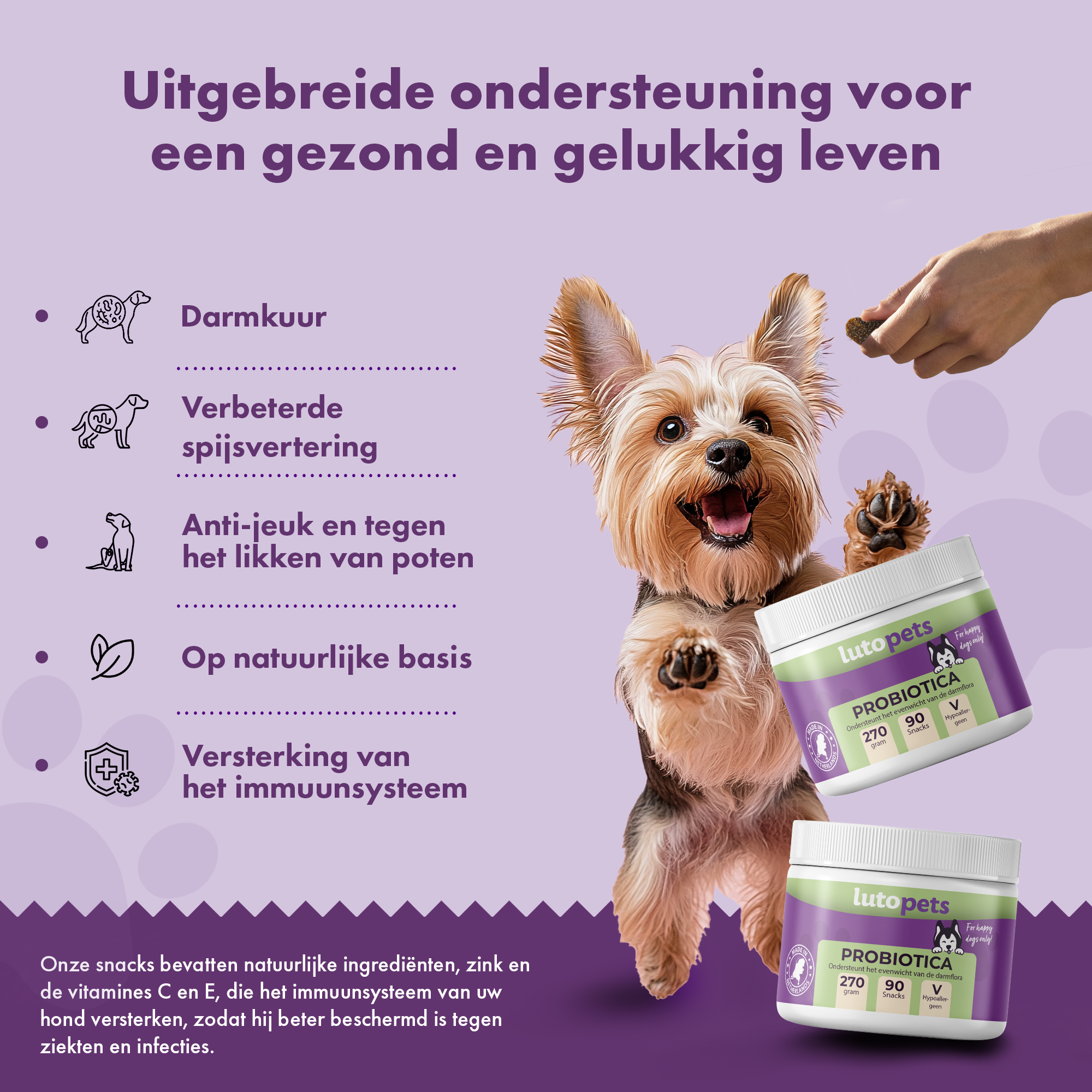 Lutopets Probiotica & Prebiotica Hond | 90 chews