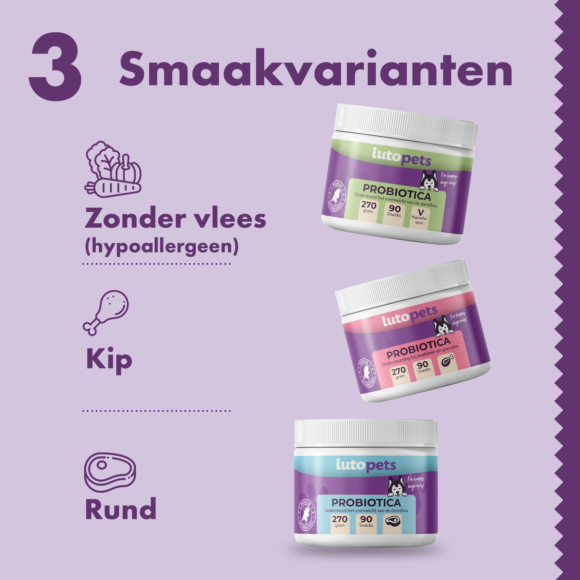 Lutopets Probiotica & Prebiotica Hond | 90 chews