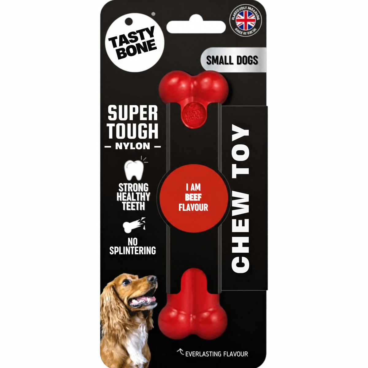 Tasty Bone Beef | Nylon Kauwbot voor Honden | Toy, Small, Large of Mega