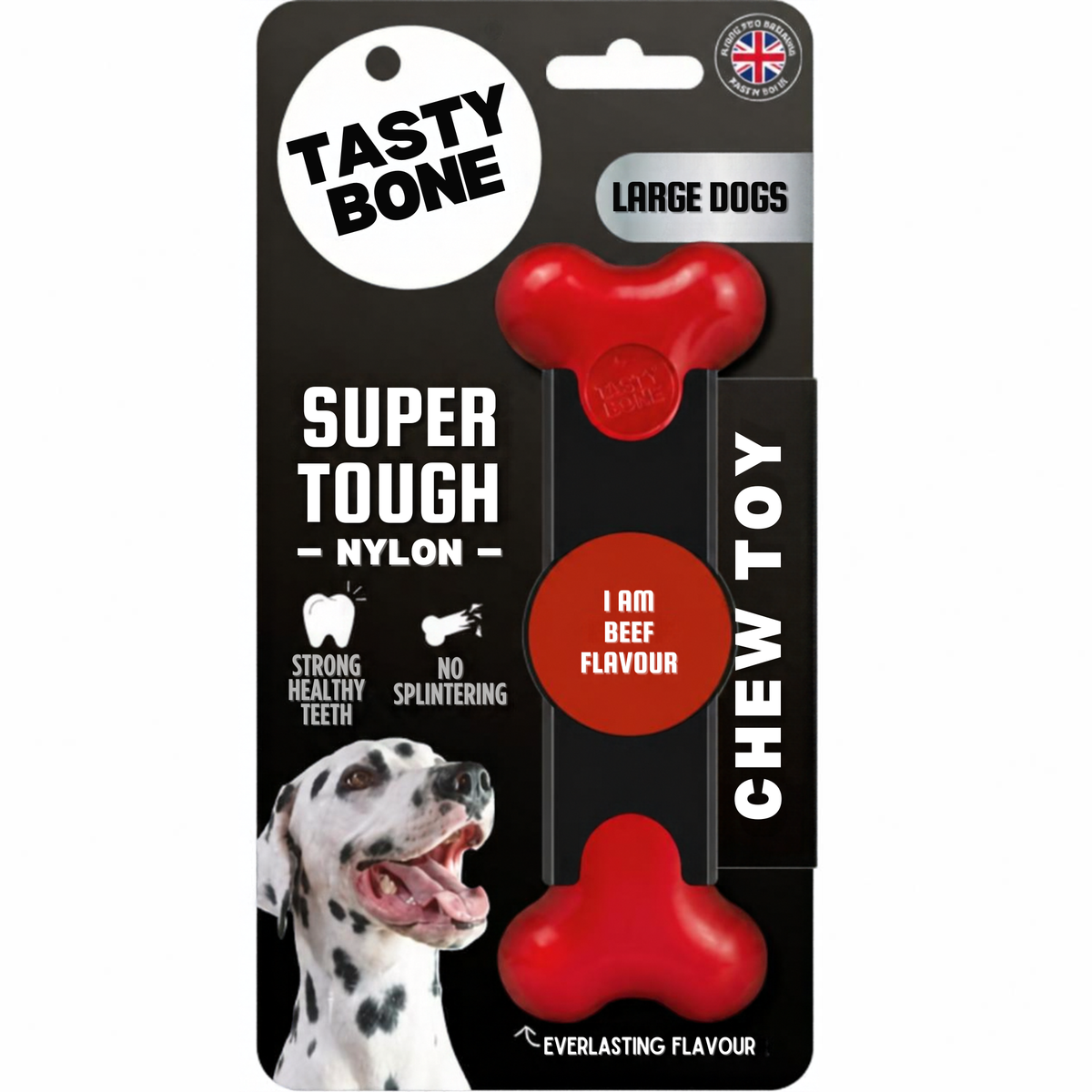 Tasty Bone Beef | Nylon Kauwbot voor Honden | Toy, Small, Large of Mega
