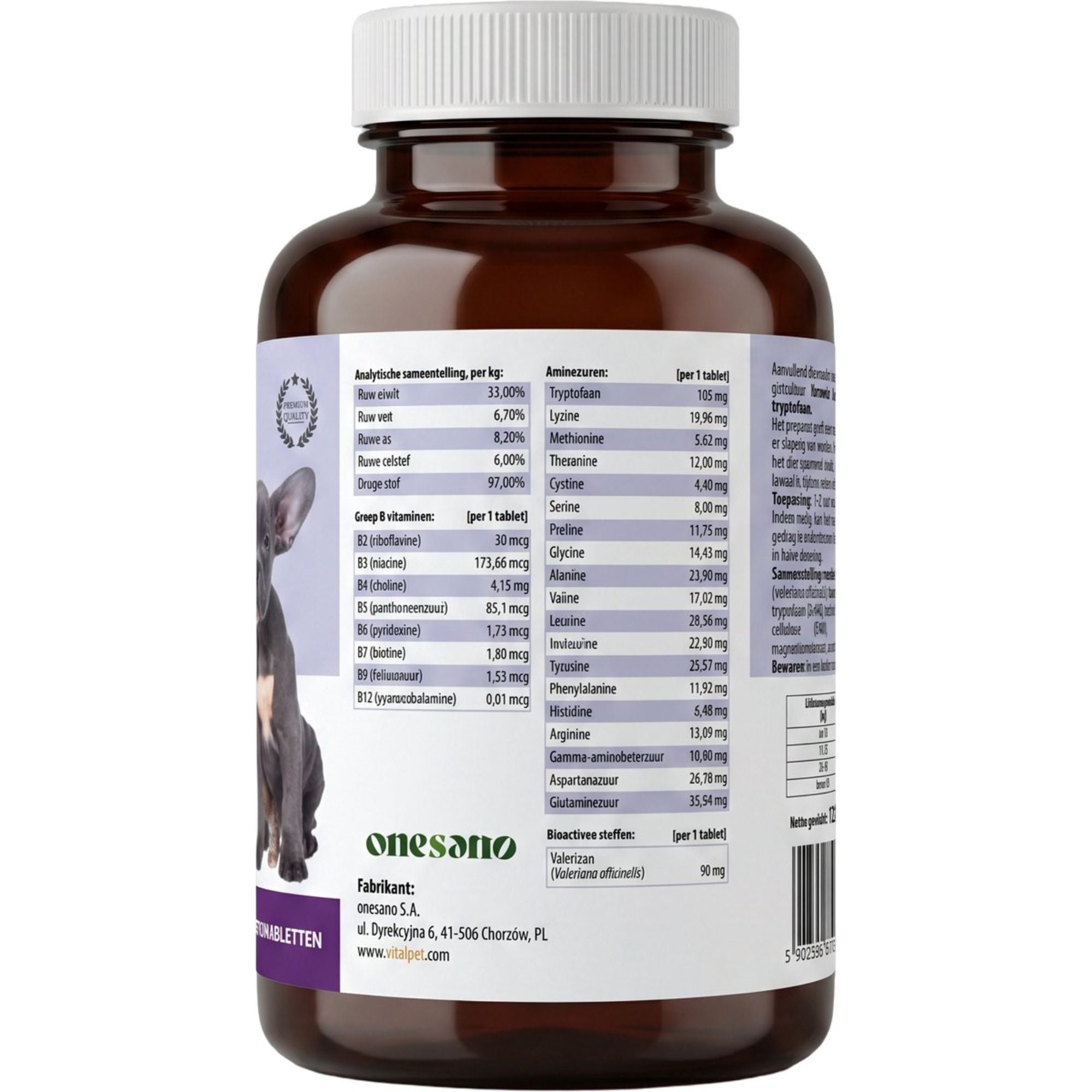 Canifelox Calm | Rustgevend Supplement voor Hond & Kat | Met Tryptofaan, Valeriaan & Magnesium | Voor Dagelijks Gebruik | 100 tabletten
