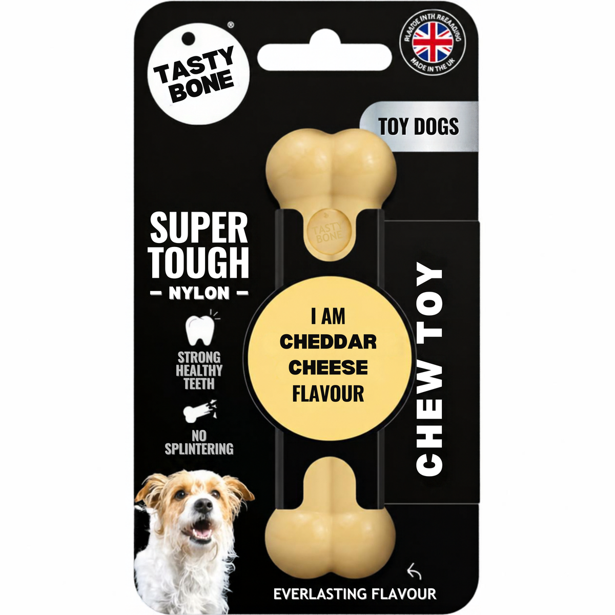 Tasty Bone Cheese | Nylon Kauwbot voor Honden | Toy, Small of Large