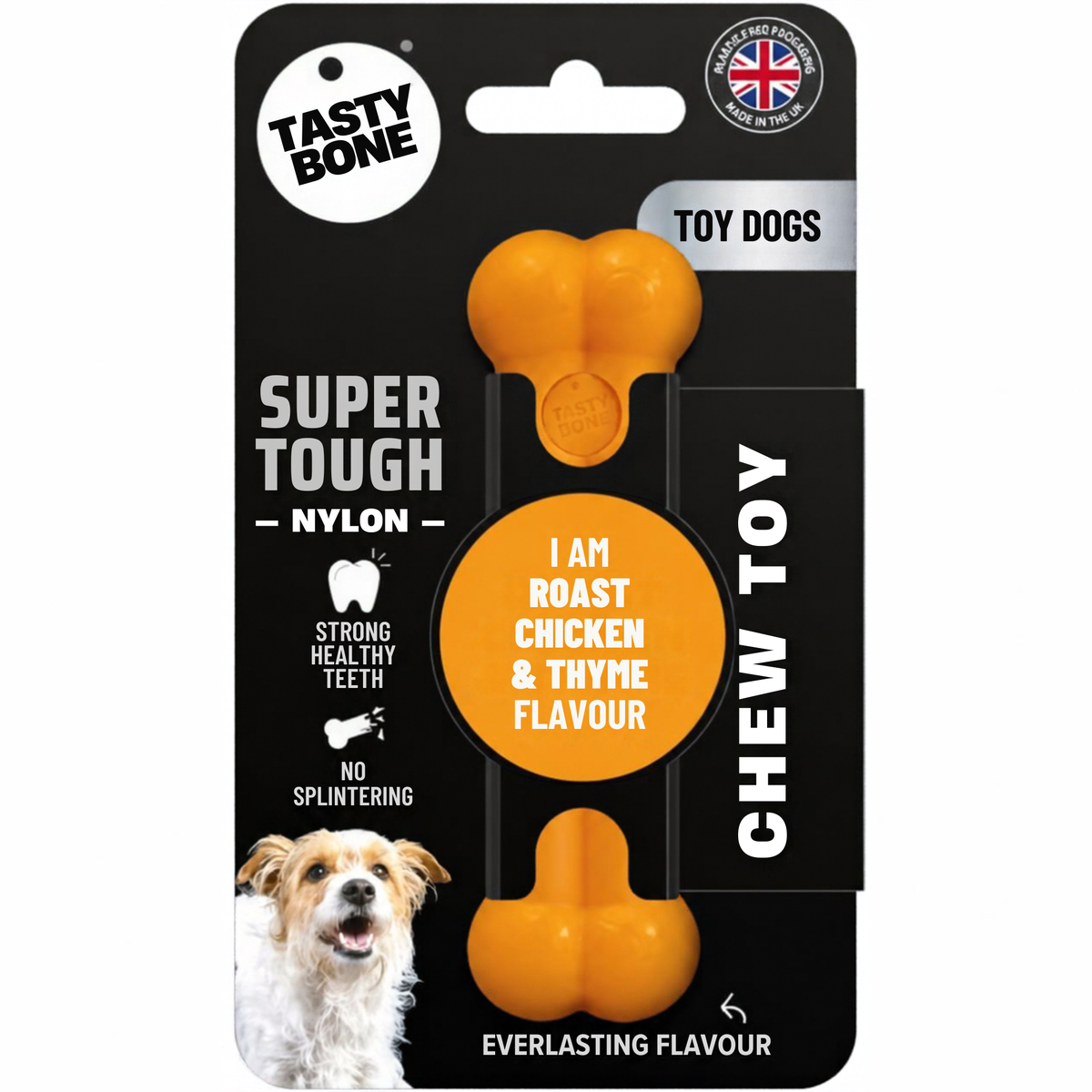 Tasty Bone Roast Chicken & Thyme | Nylon Kauwbot voor Honden | Toy, Small of Large
