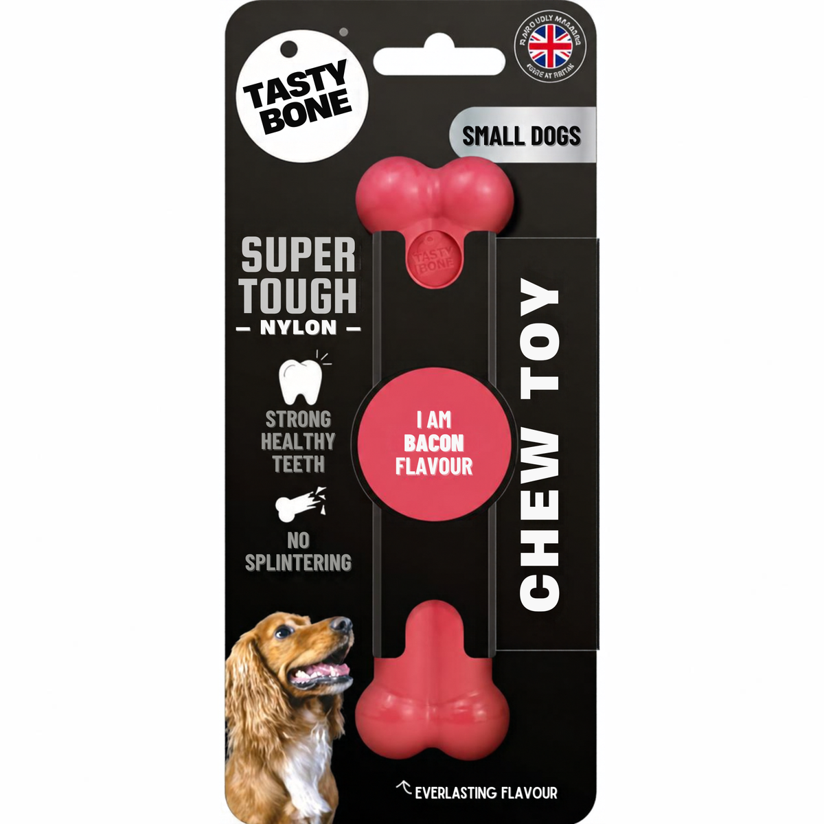 Tasty Bone Bacon | Nylon Kauwbot voor Honden | Toy, Small, Large of Mega