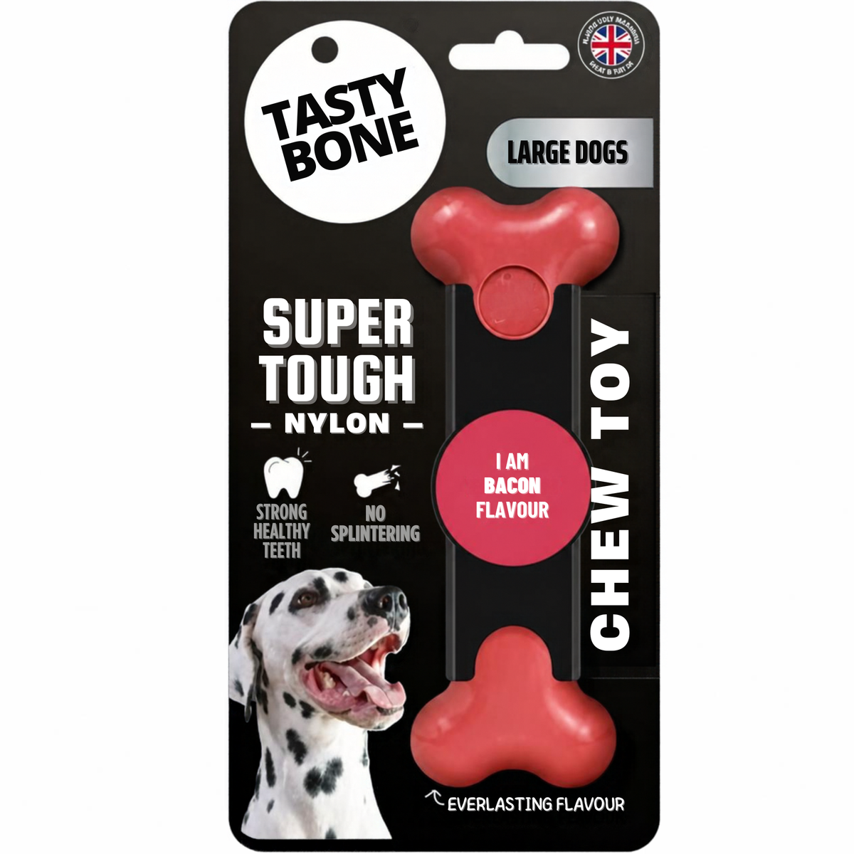 Tasty Bone Bacon | Nylon Kauwbot voor Honden | Toy, Small, Large of Mega