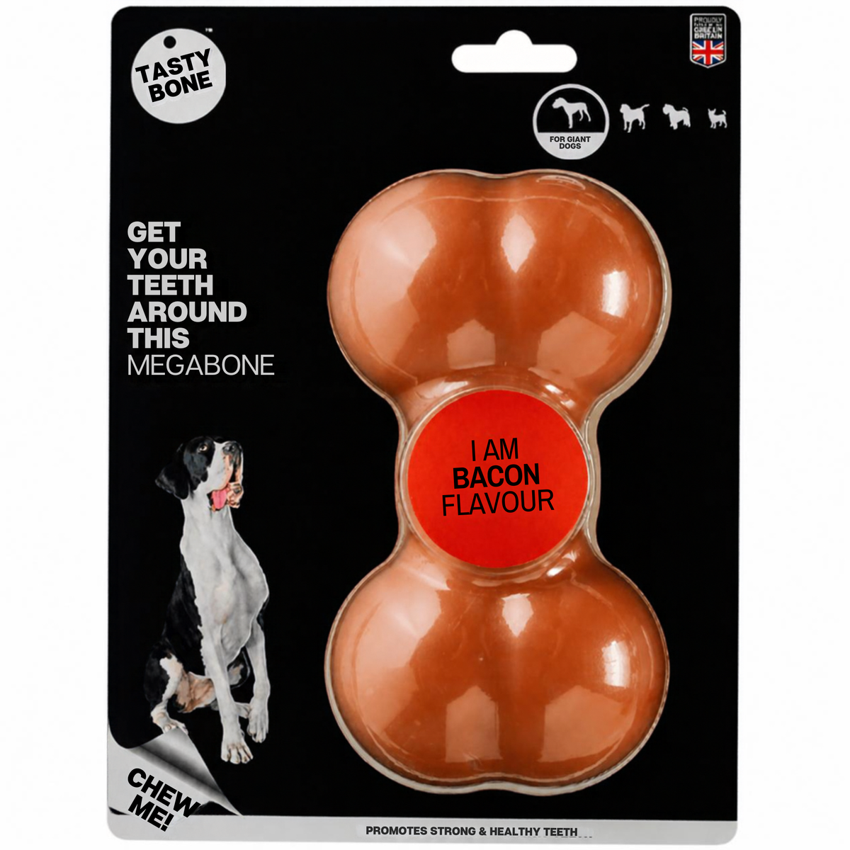 Tasty Bone Bacon | Nylon Kauwbot voor Honden | Toy, Small, Large of Mega