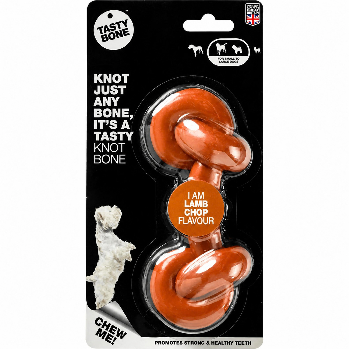 Tasty Bone Knotted Bone Lamb Chop | Nylon Kauwbot voor Honden | 1 stuk
