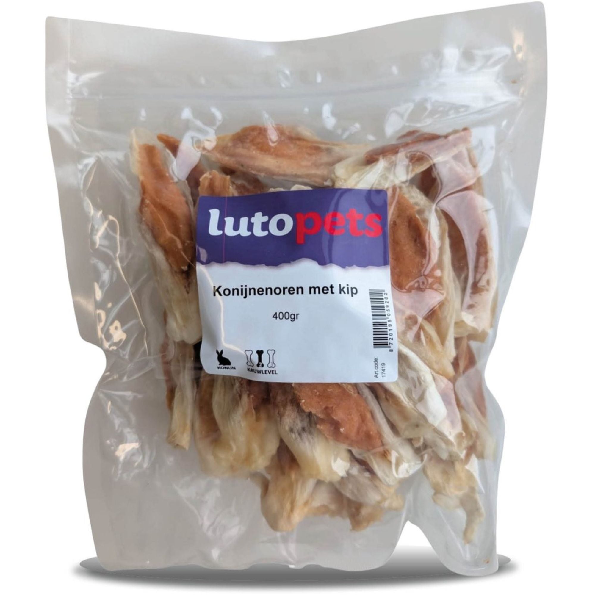 Lutopets Konijnenoren met Kip | 400 g