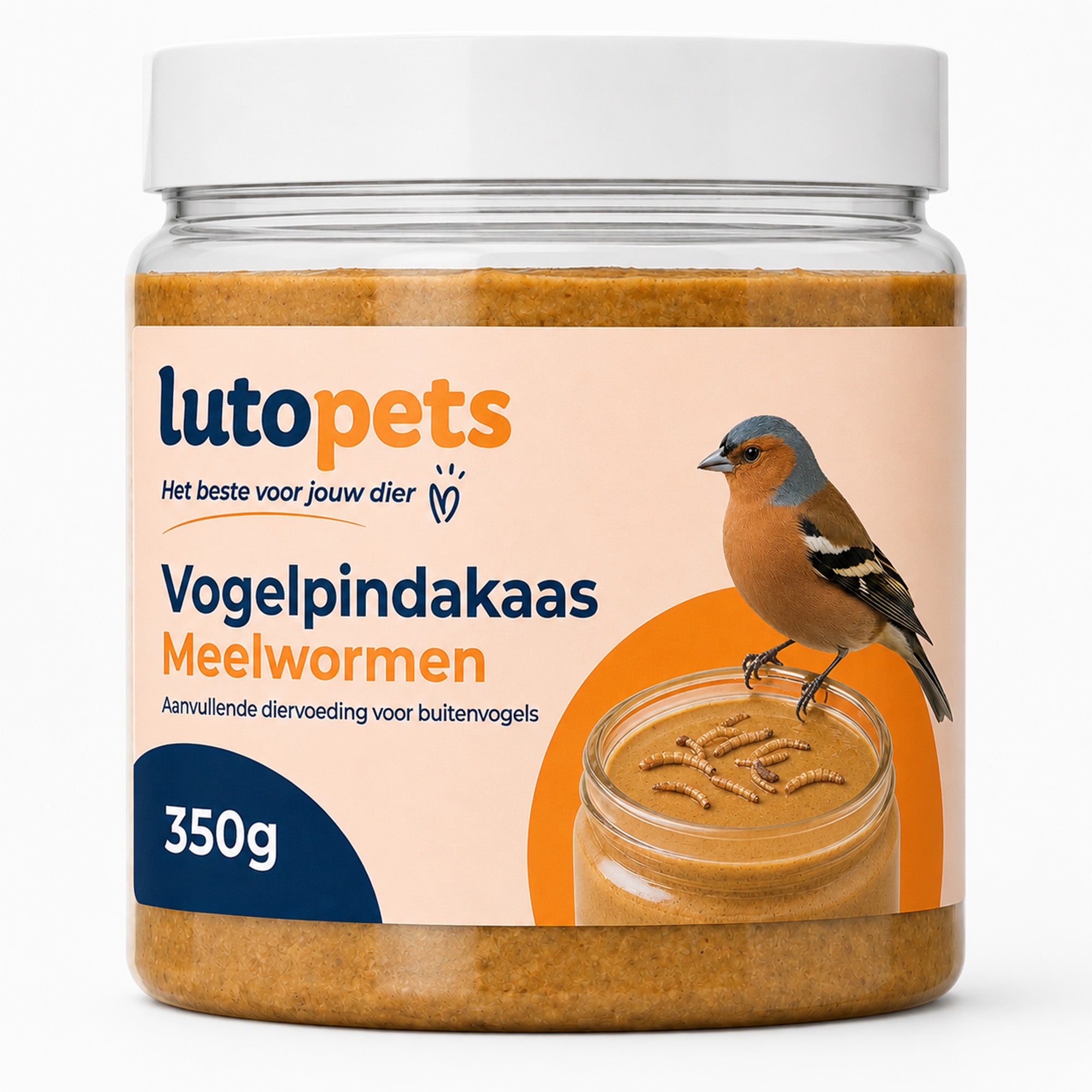 Lutopets Vogelpindakaas Meelwormen | Pindakaas voor Vogels | 350 g