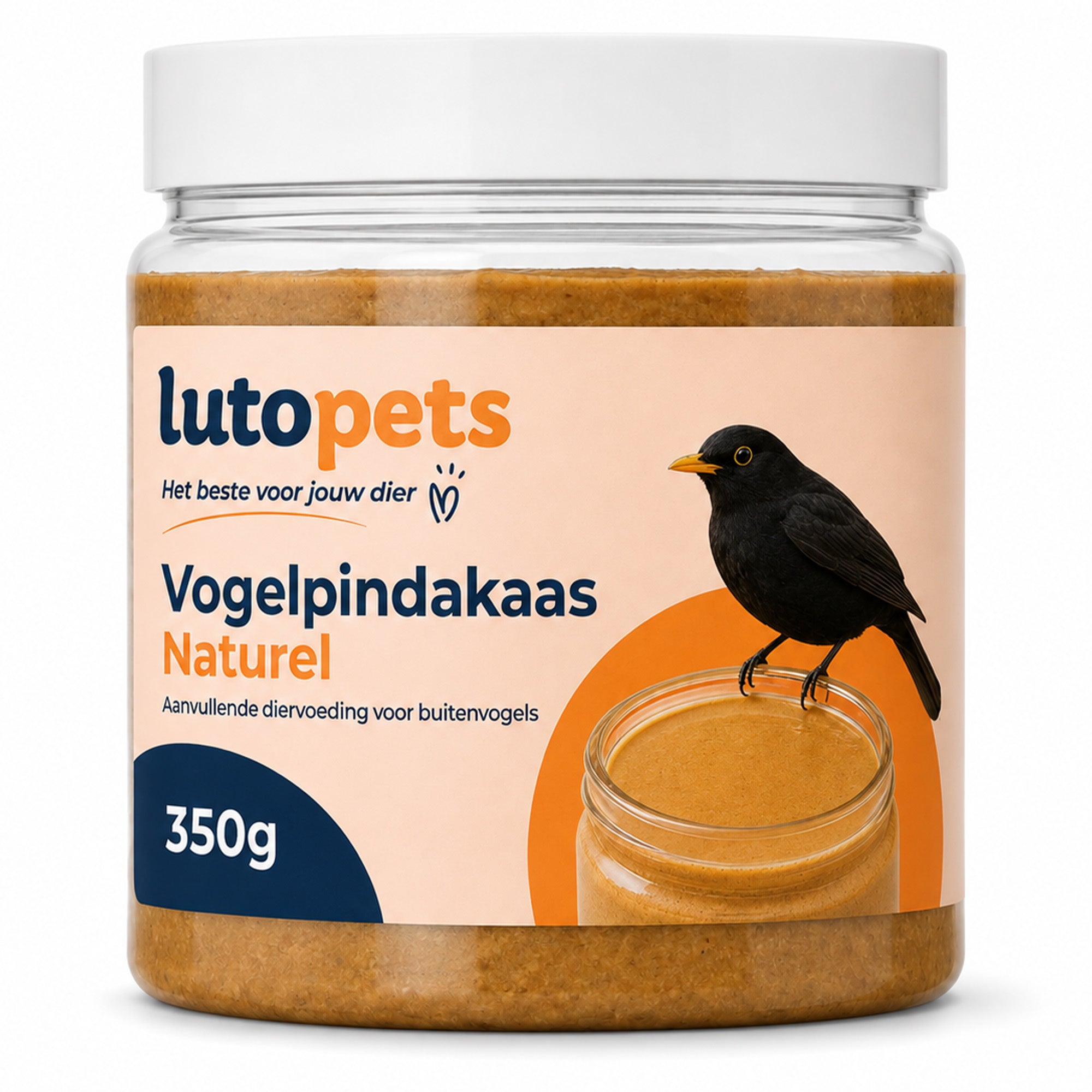 Lutopets Vogelpindakaas Naturel | Pindakaas voor Vogels | 350 g