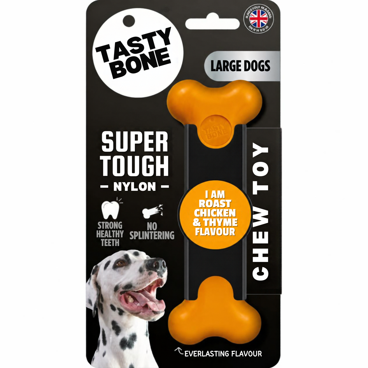 Tasty Bone Roast Chicken & Thyme | Nylon Kauwbot voor Honden | Toy, Small of Large