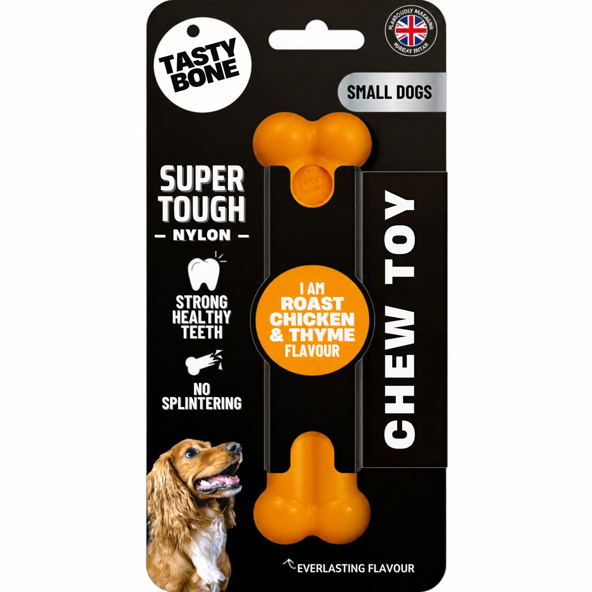 Tasty Bone Roast Chicken & Thyme | Nylon Kauwbot voor Honden | Toy, Small of Large
