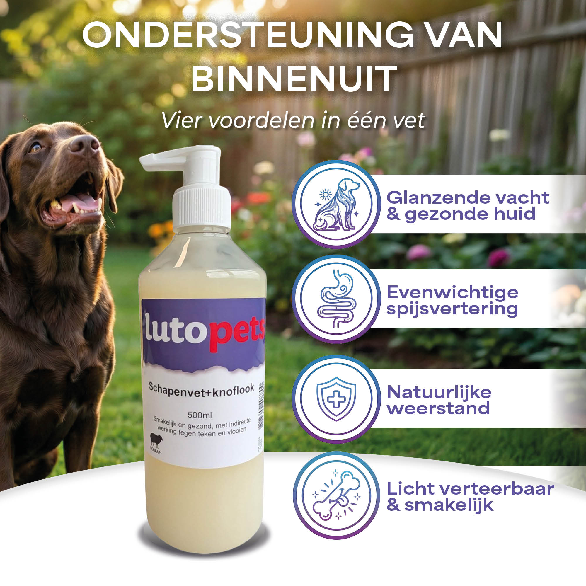 Lutopets Schapenvet + Knoflook | 500 ml