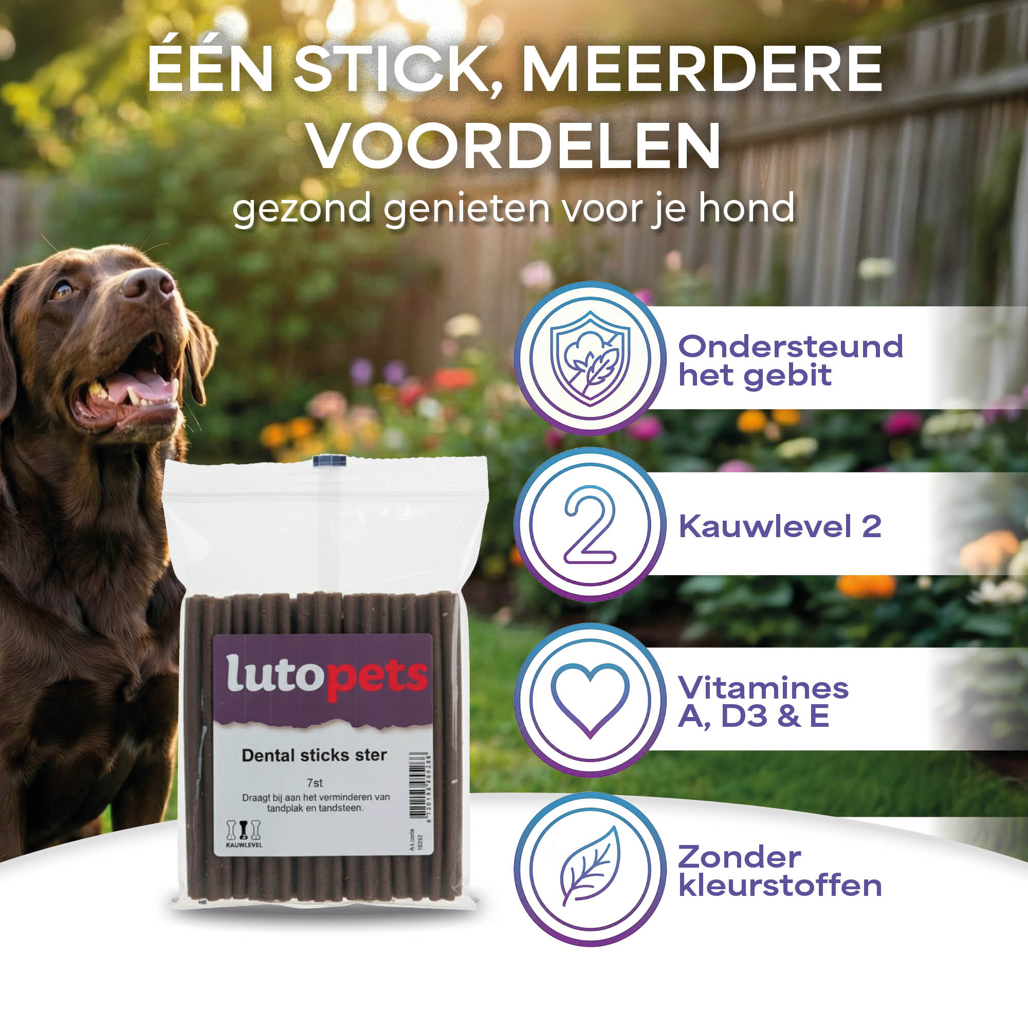 Lutopets dental sticks ster  | 7 stuks