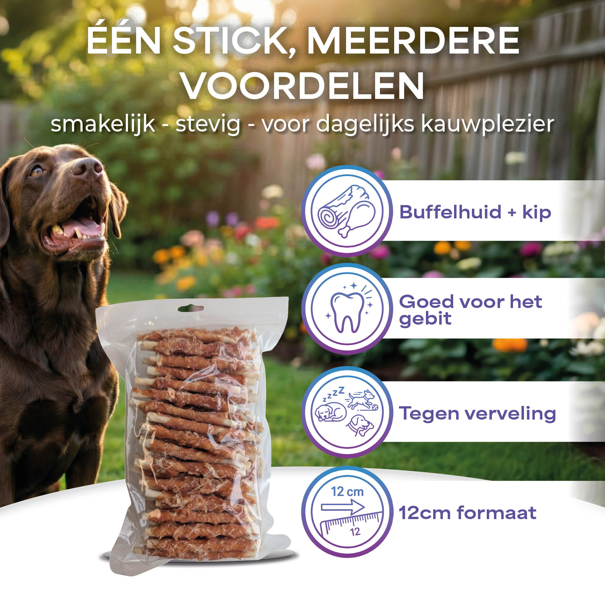 Lutopets kip stokjes 12 cm | 1 kg