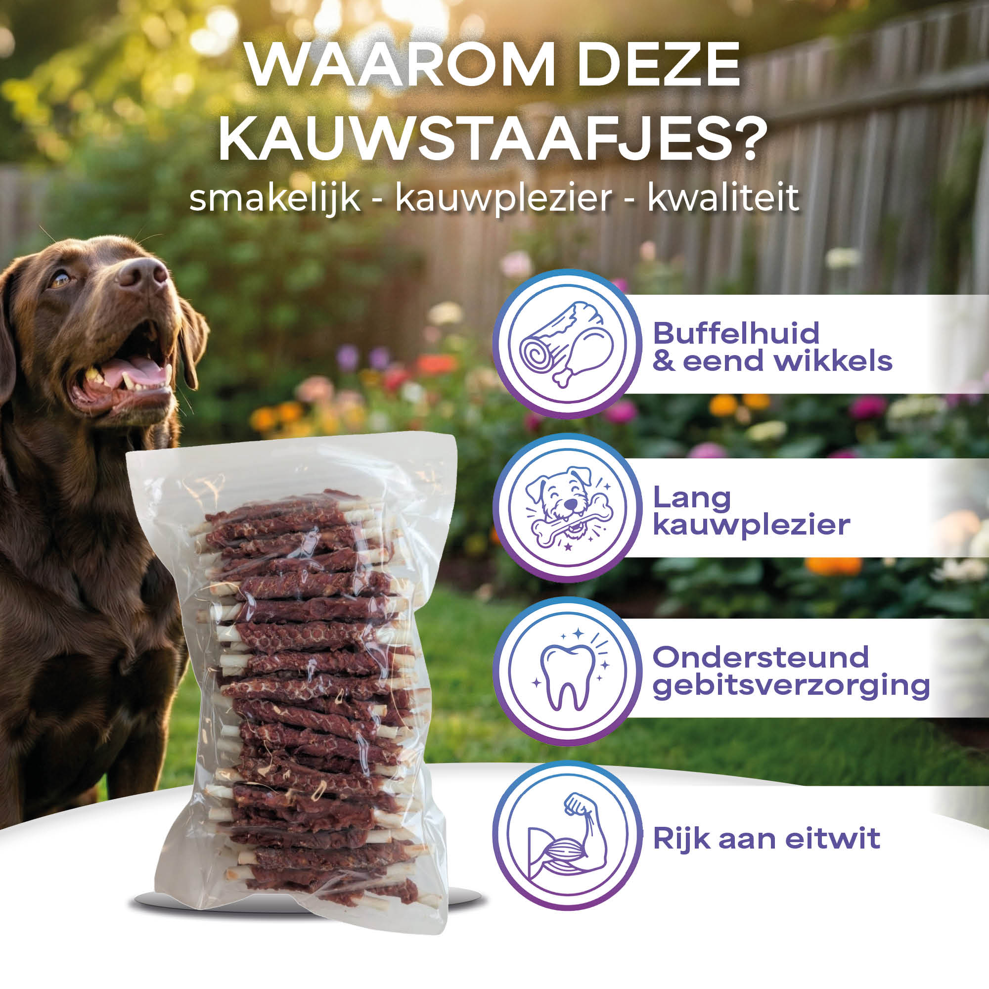 Lutopets Rawhide Stick met Eend 12 cm | 1 kg