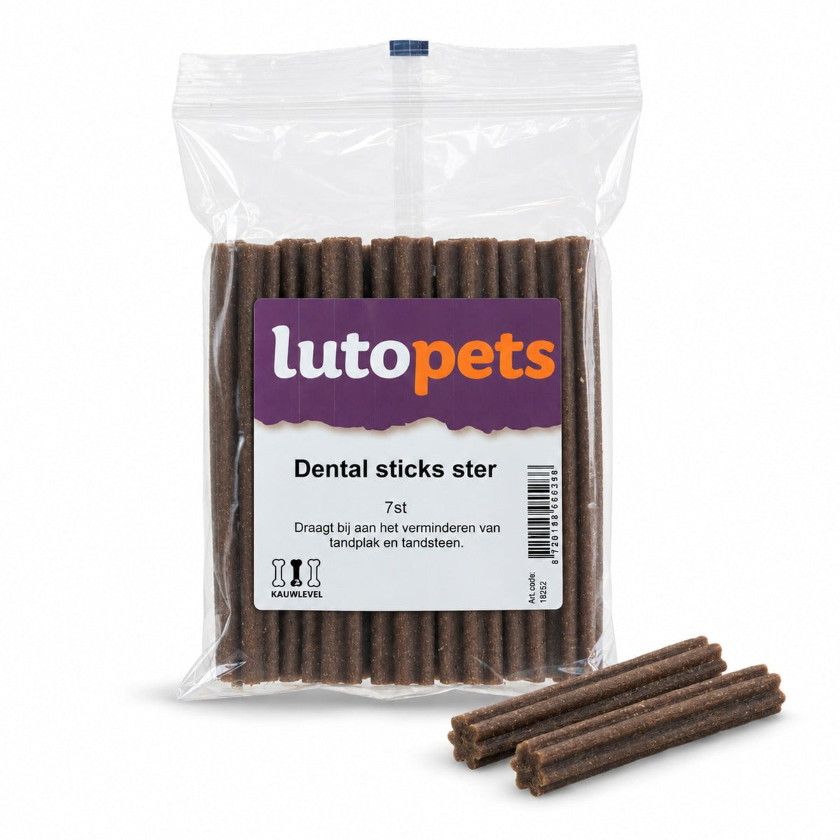 Zak Lutopets dental sticks ster met 7 stuks kauwsnack voor honden