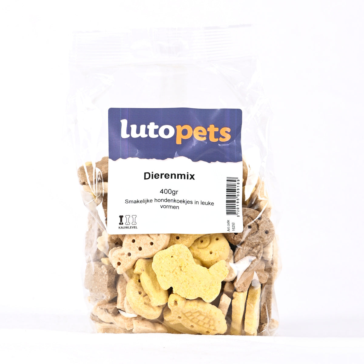 Lutopets Dierenmix 400 g – hondenkoekjes in dierfiguren