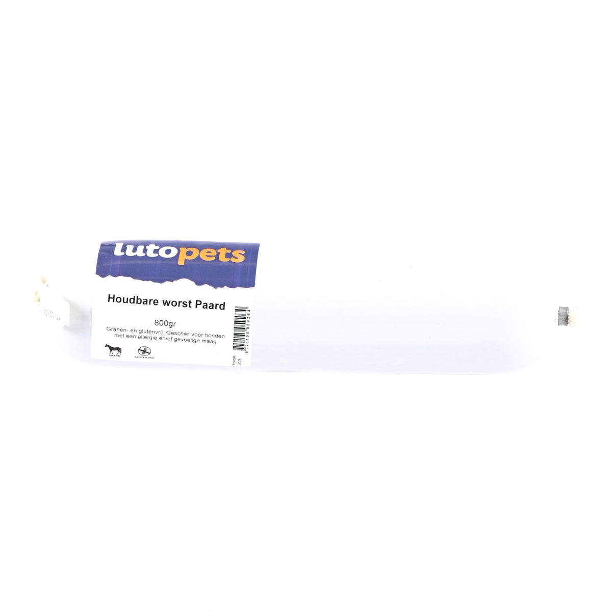Lutopets Houdbare worst paard 800 g – graanvrij hondenvoer
