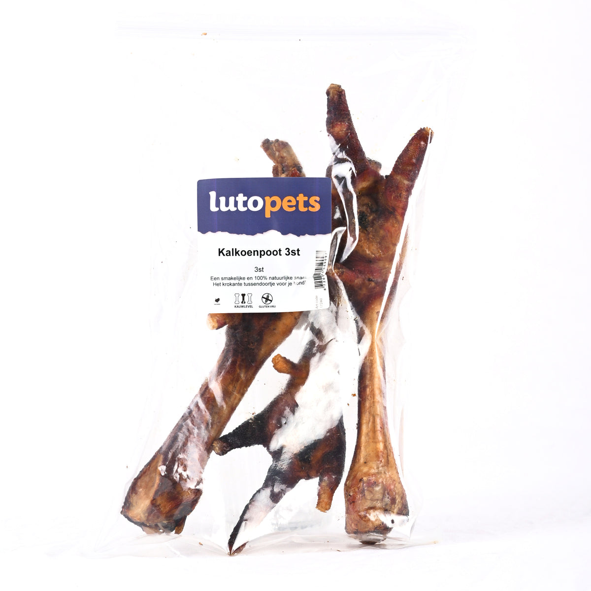 Lutopets Kalkoenpoot 3 stuks – gedroogde kalkoenpoten voor honden