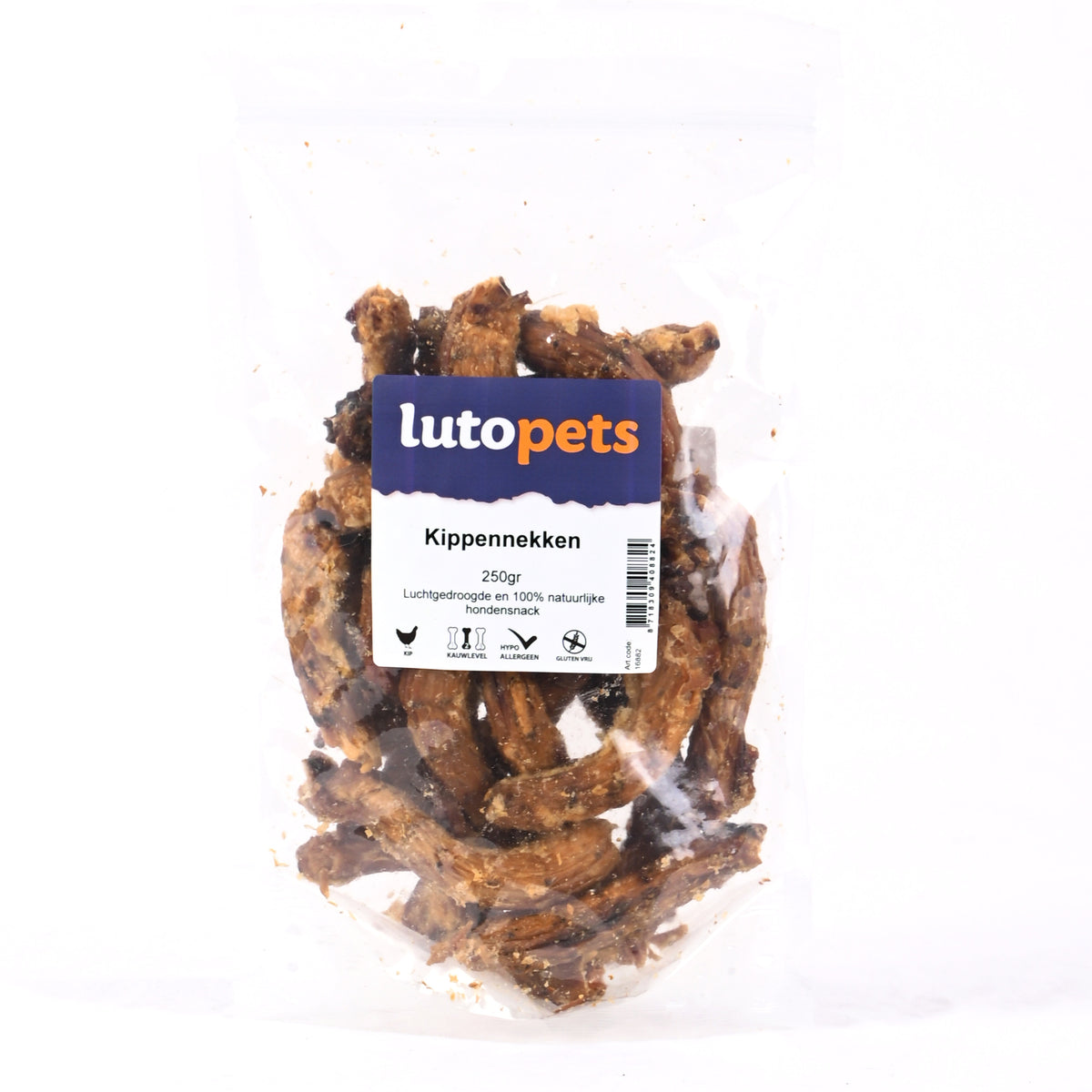 Lutopets Kippennekken 250 g – kippennekken hond met zachte botjes