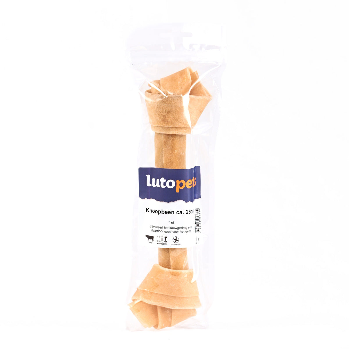 Lutopets Knoopbeen 26 cm 1 stuk – kauwbot van buffelhuid voor honden