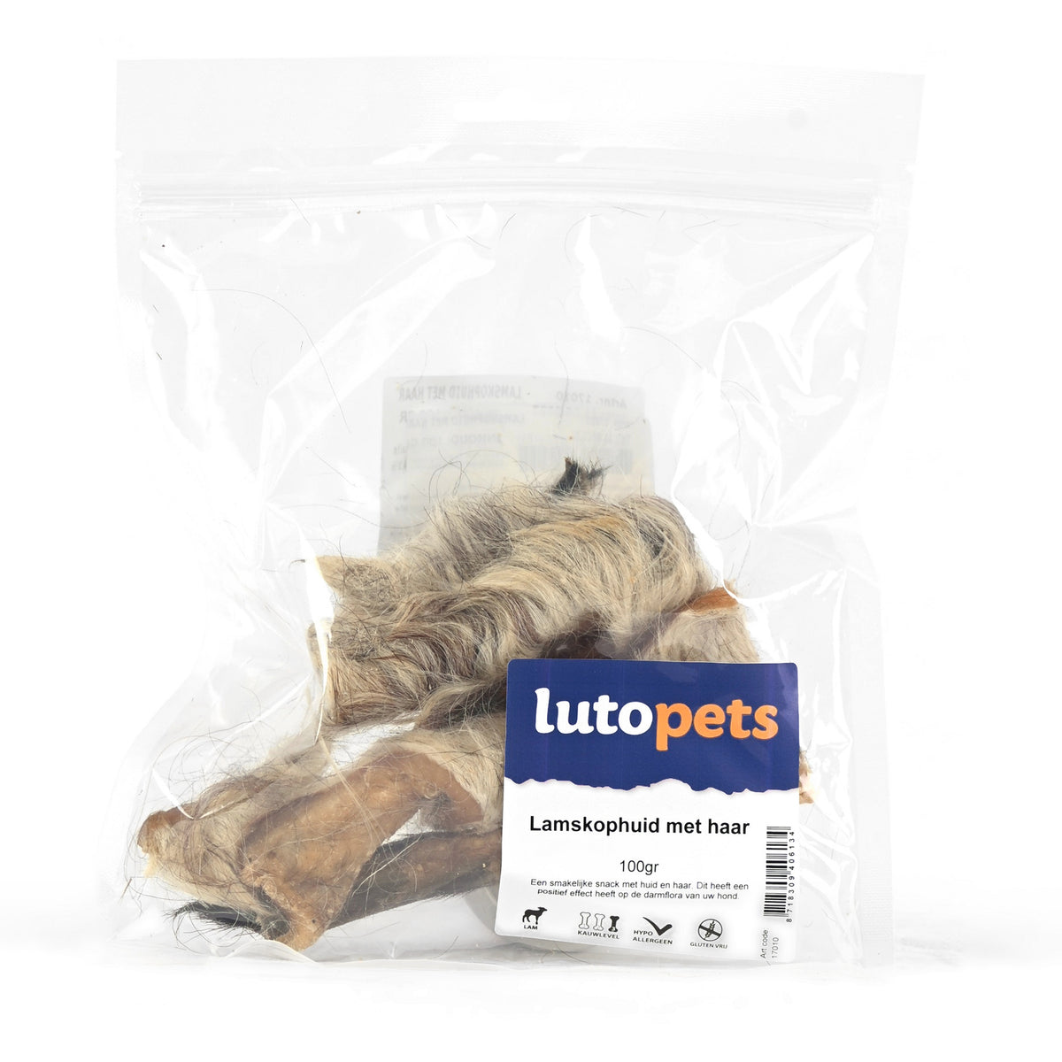 Lutopets Lamskophuid met haar 100 g