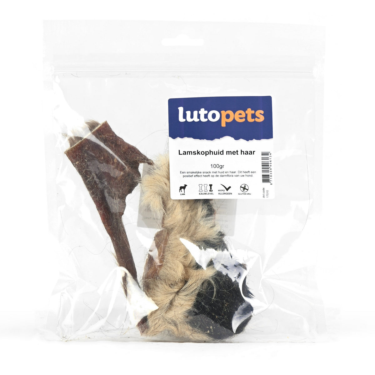 Lutopets Lamskophuid met haar 100 g