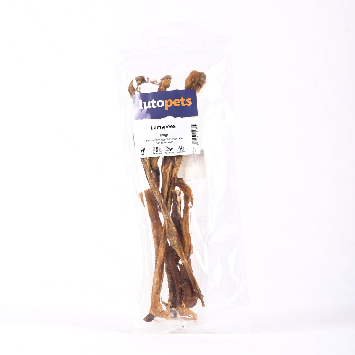 Lutopets Lamspees 100 g – gedroogde kauwsnack van lam
