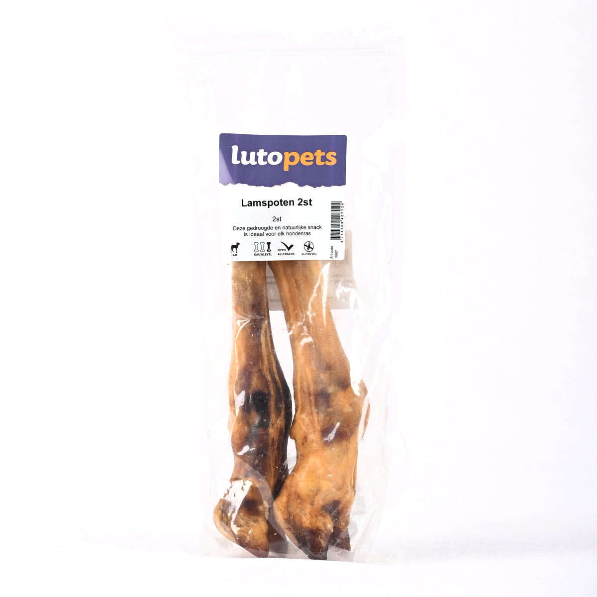 Lutopets Lamspoten 2 stuks – gedroogde lamspoot voor honden