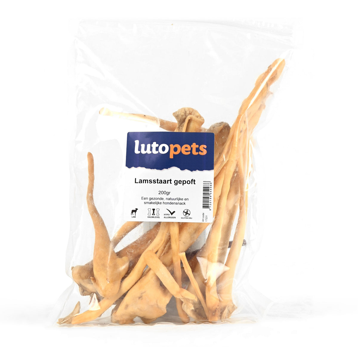 Lutopets Lamsstaart gepoft 200 g