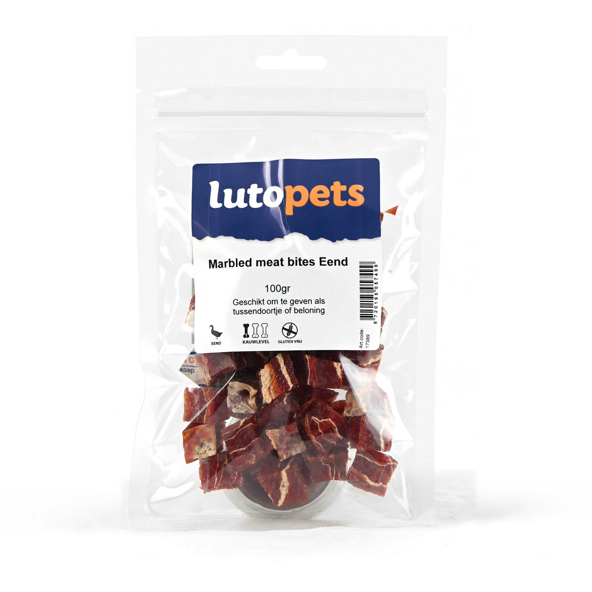 Lutopets Marbled meat bites Eend 100 g