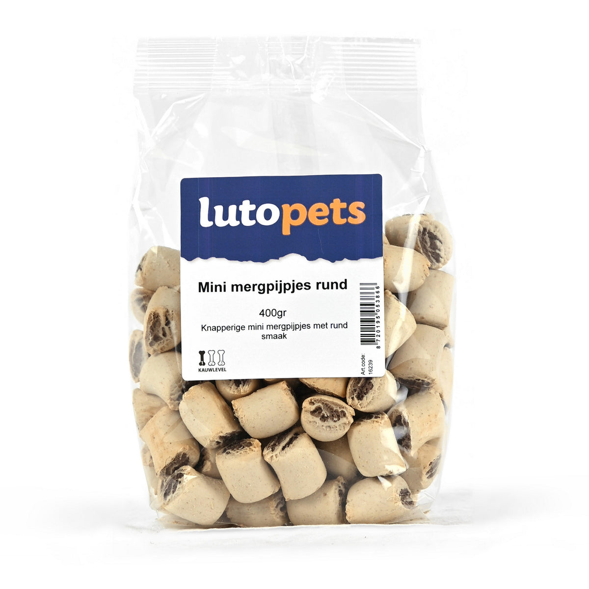 Lutopets Mini mergpijpjes rund 400 g